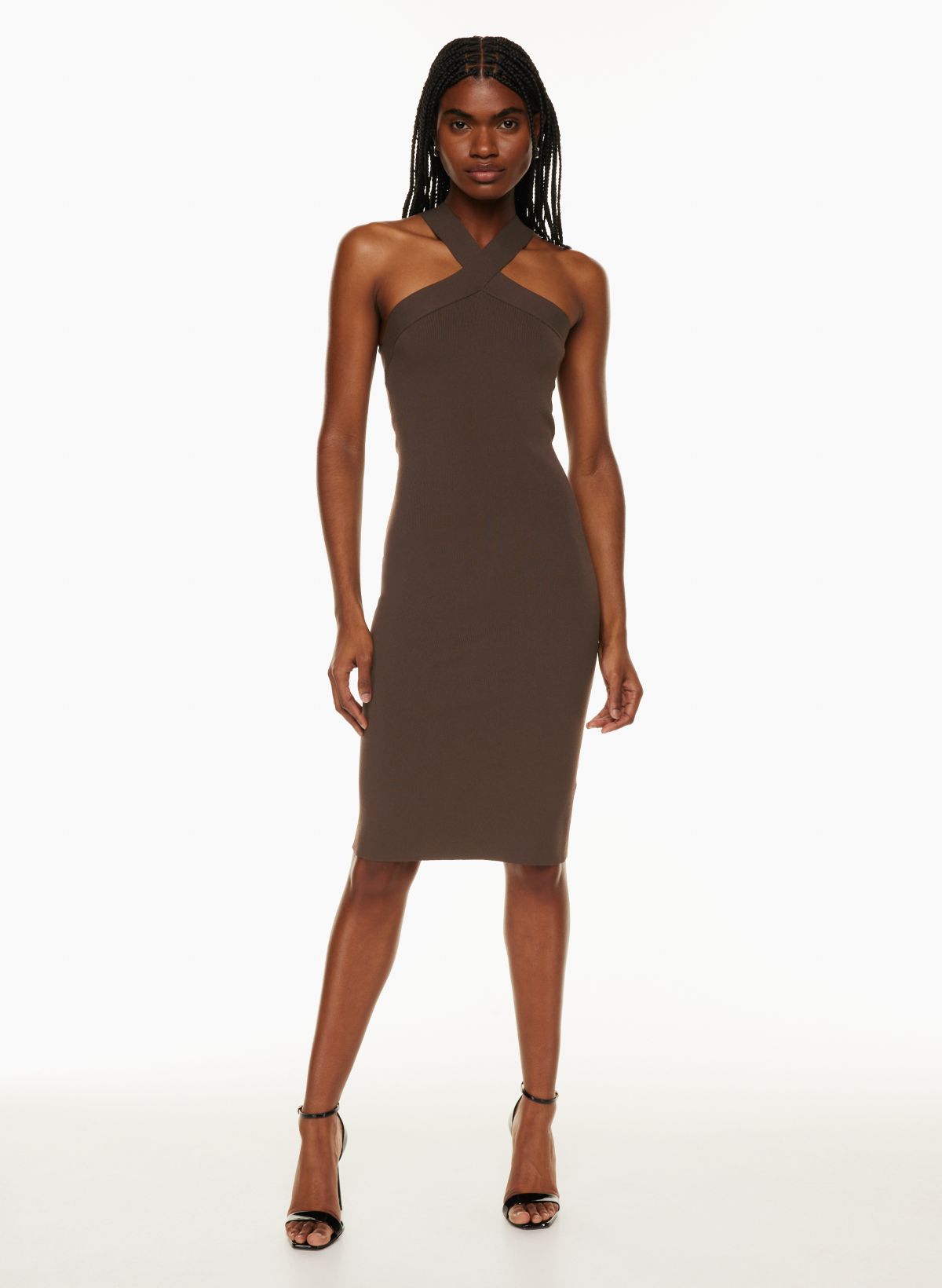 Babaton SCULPT KNIT CRISS CROSS MIDI DRESS | Aritzia US