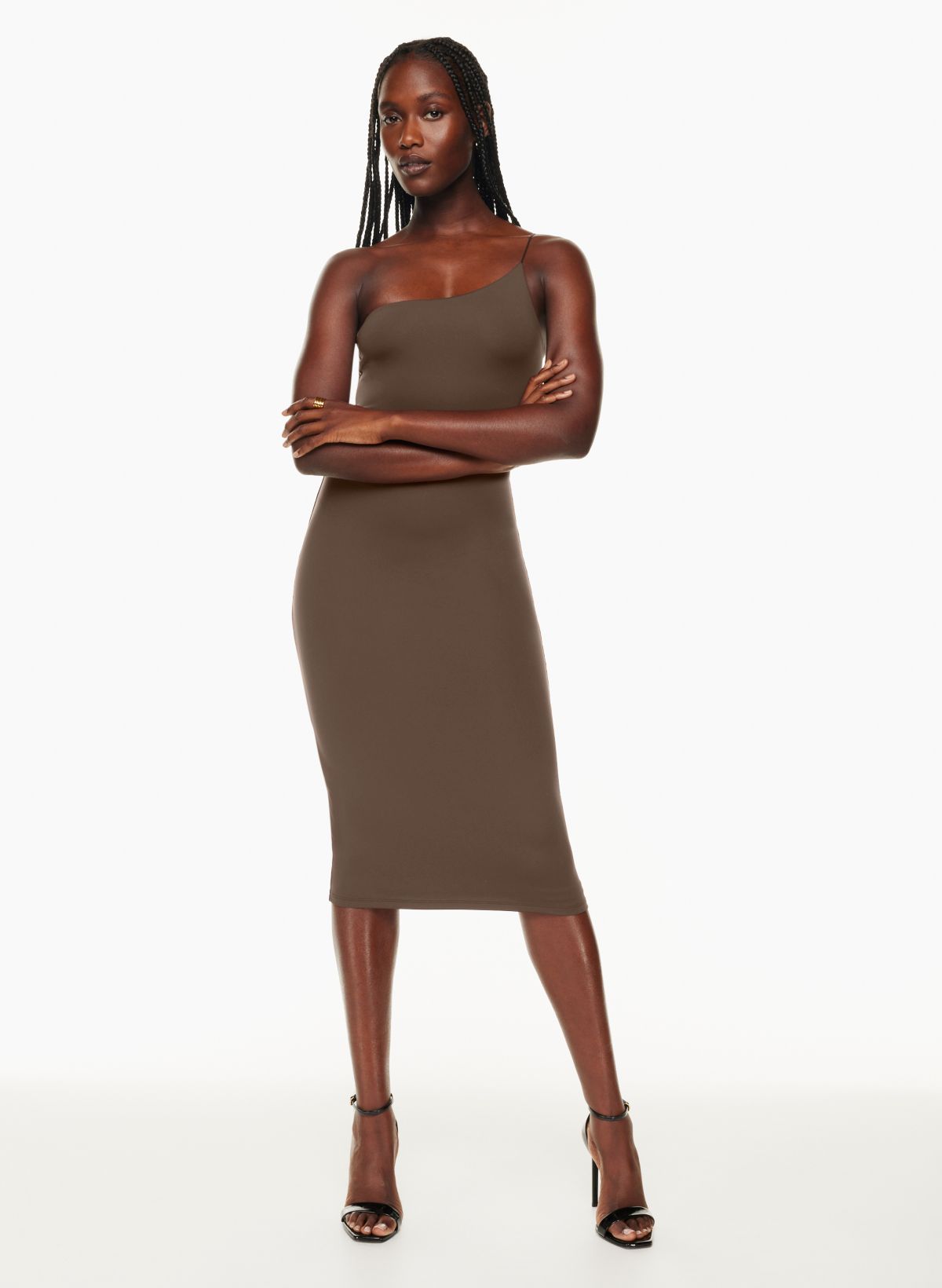 Contour CONTOUR ONE-SHOULDER MIDI DRESS