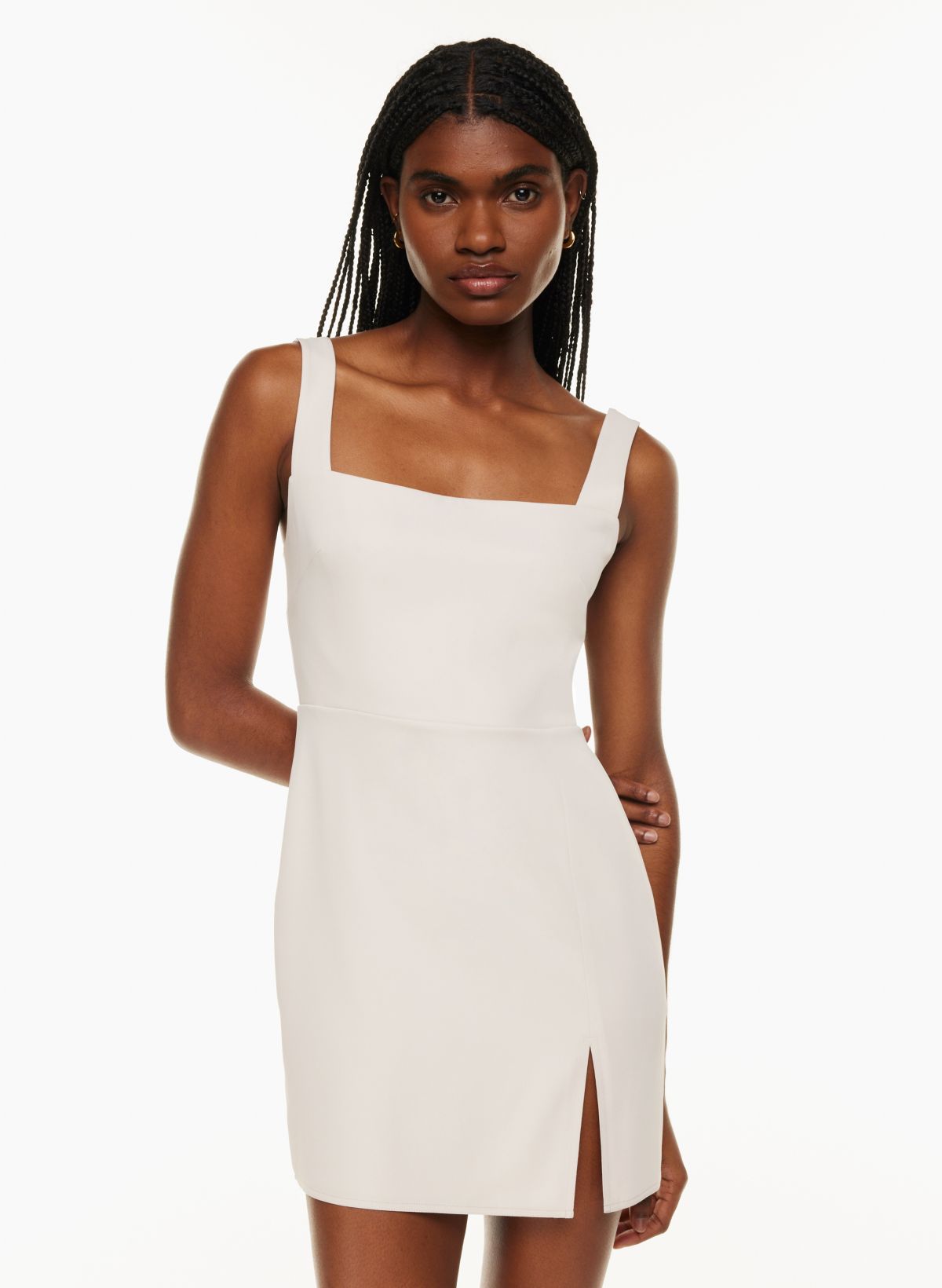 White mini on sale dress with slit