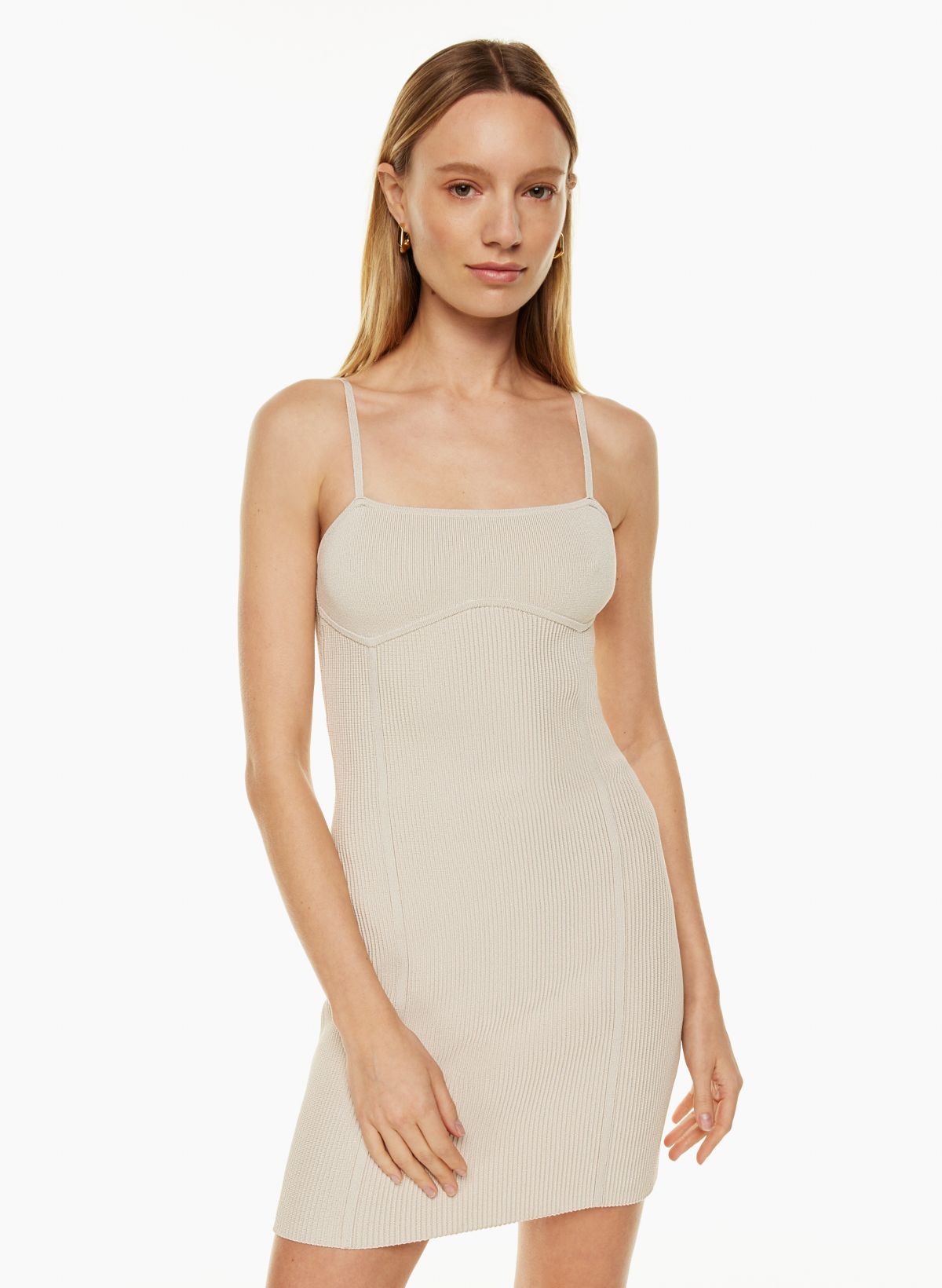 Sculpted Slip Dress in Ivory