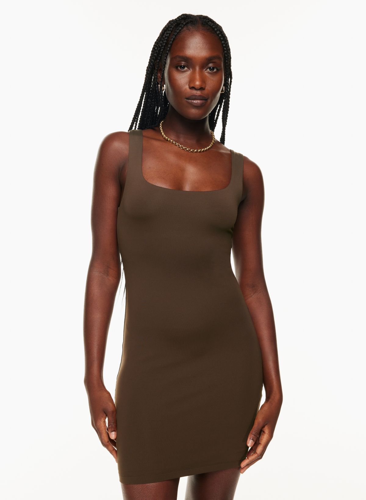 Contour CONTOUR SQUARENECK LONGSLEEVE MINI DRESS