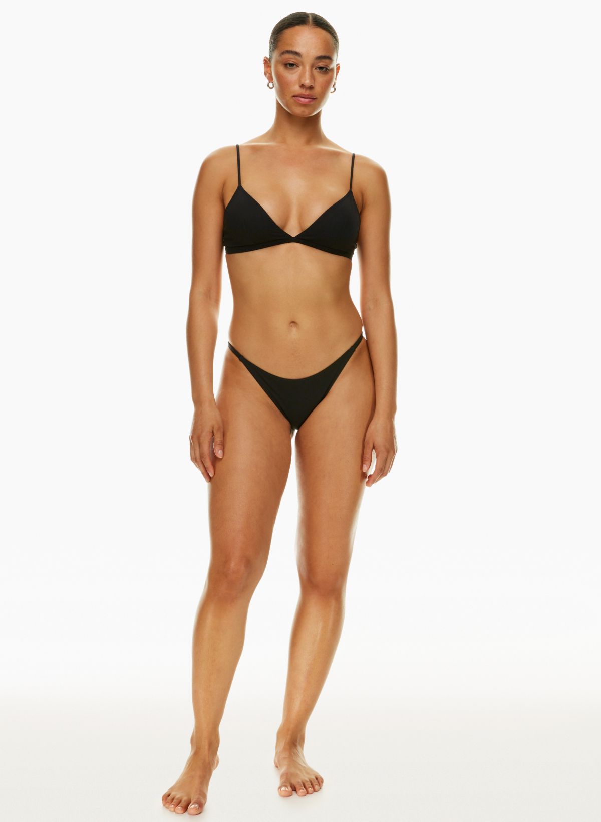 ASOS Tie Shoulder Thong Swimsuit in Black