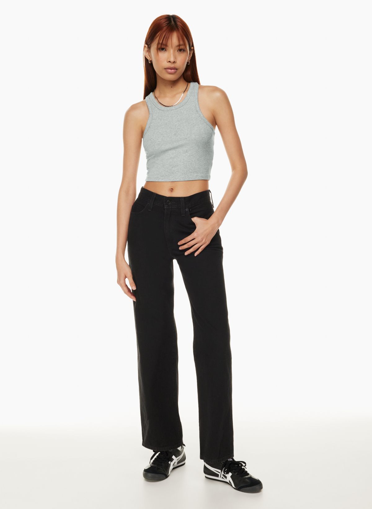 Charley' Black Ribbed Long Sleeve Crop Top And Legging Co Ord Set