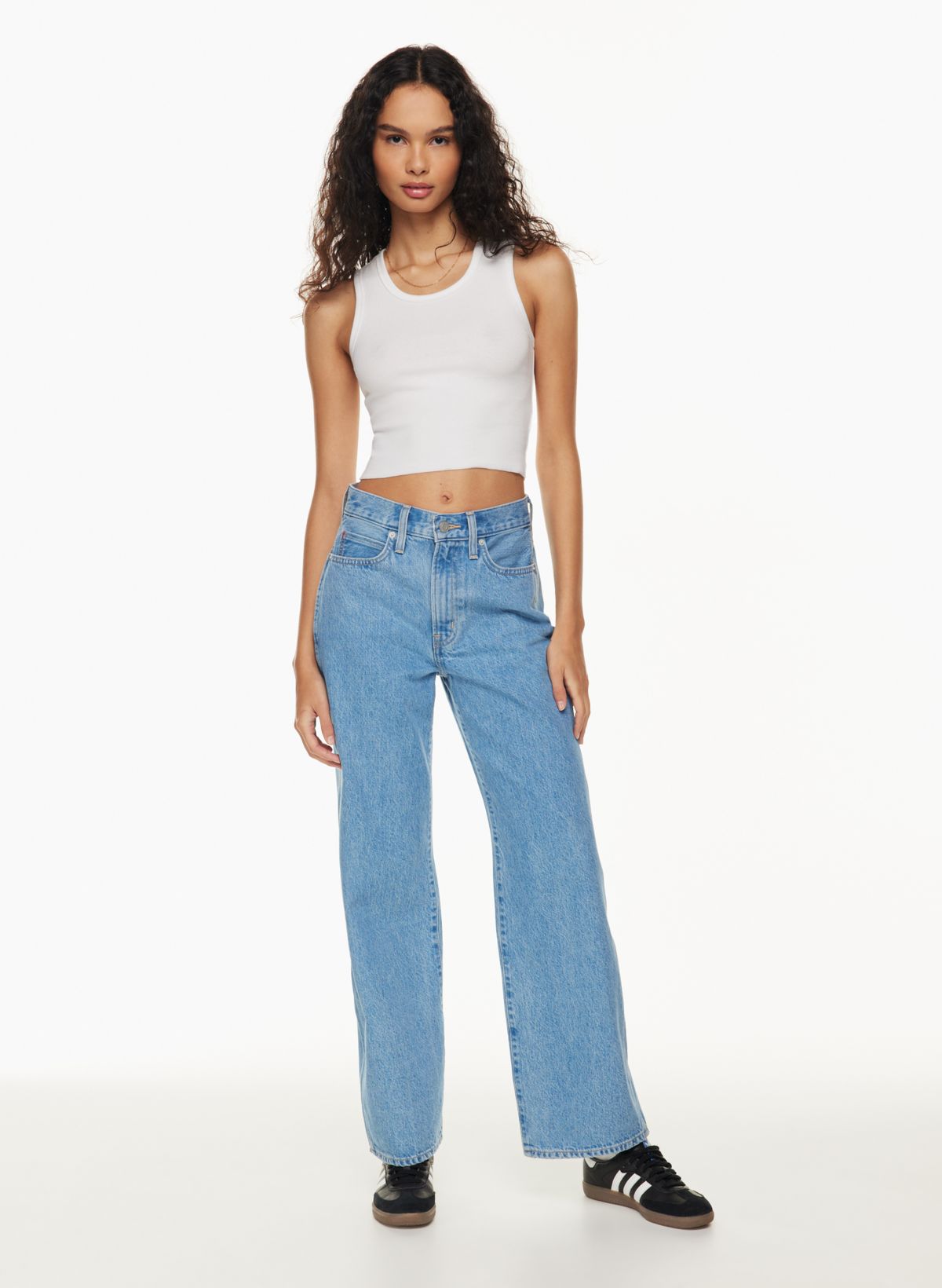 ASOS DESIGN rib flare pants in blue