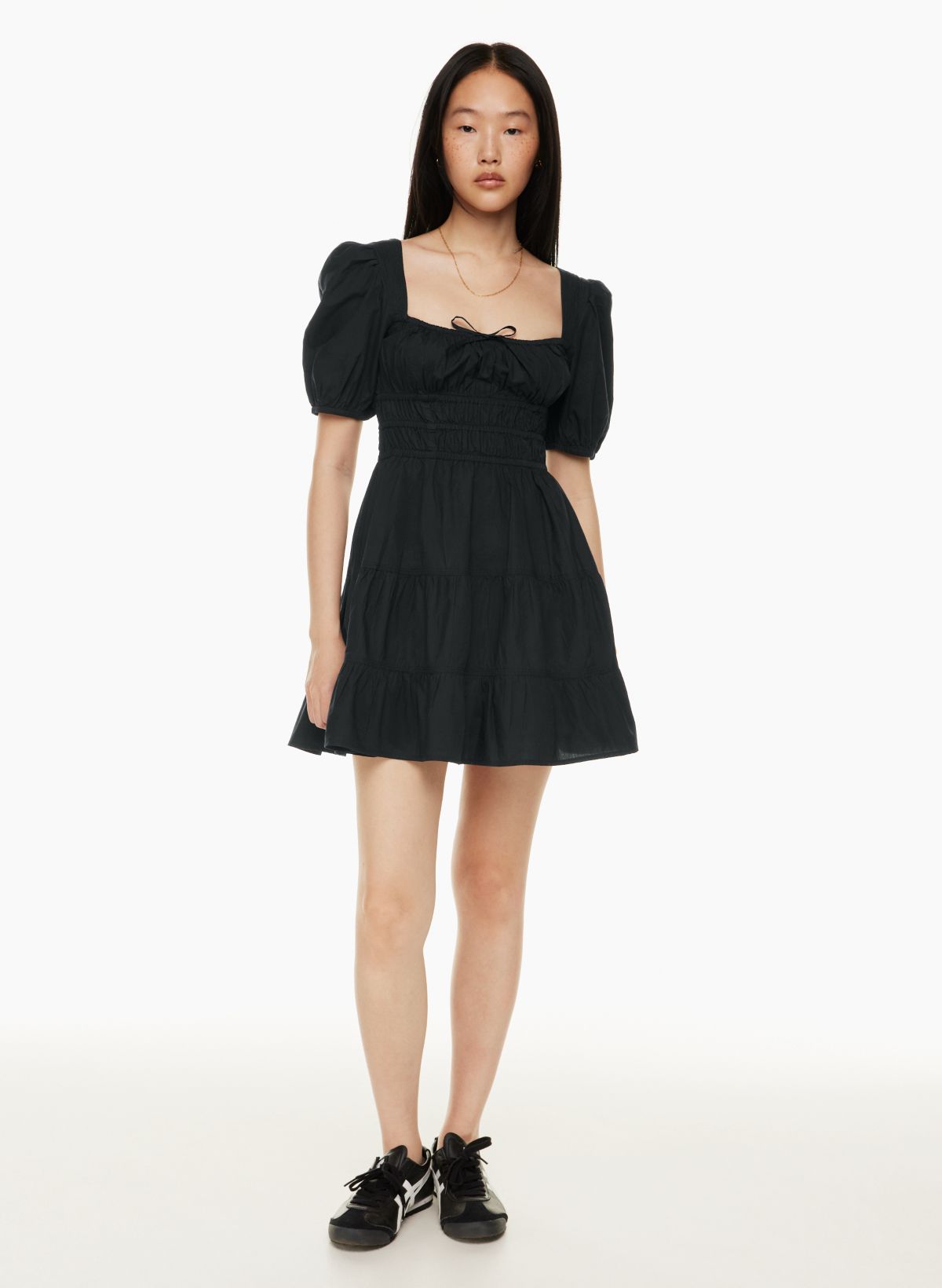 Urban Bliss Black Leather-Look Puff Sleeve Dress