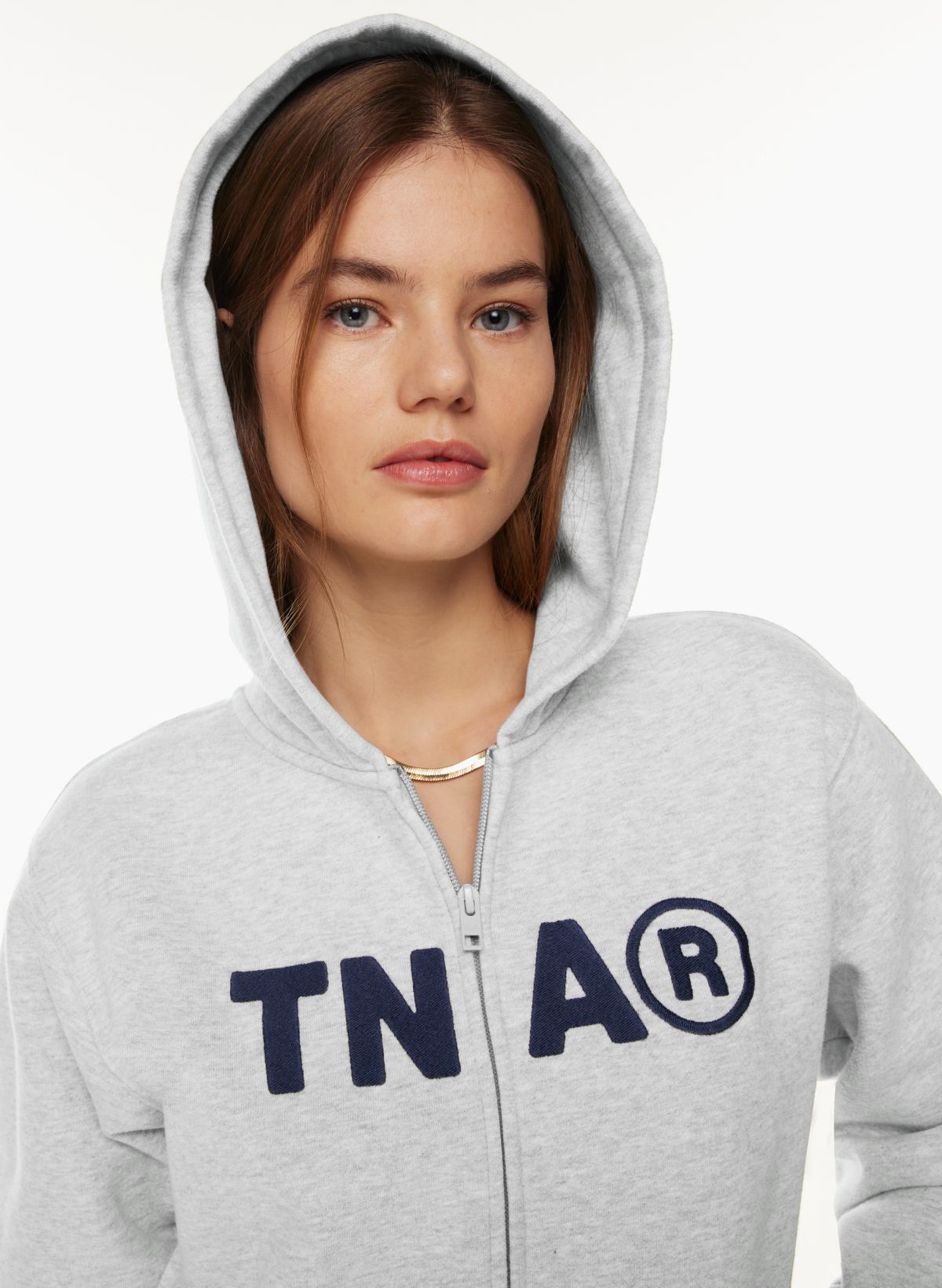 Logo-Graphic Specially-Dyed Zip-Front Hoodie for Women