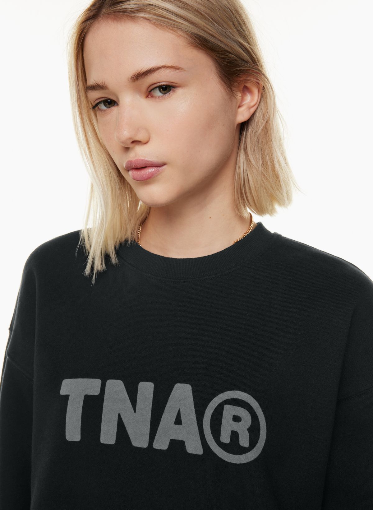 OLD LOGO Aritzia TNA Cozy Fleece Perfect Crew Sweatshirt, Heather