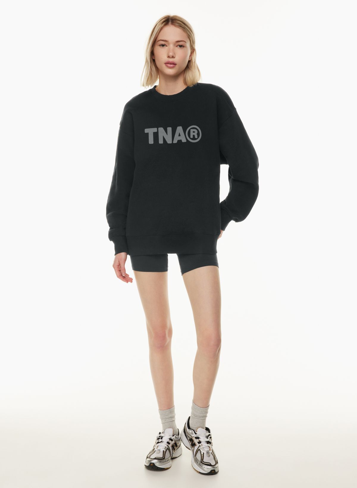 Tna Cozy fleece boyfriend crew sweatshirt เสื้อสเวตเตอร์