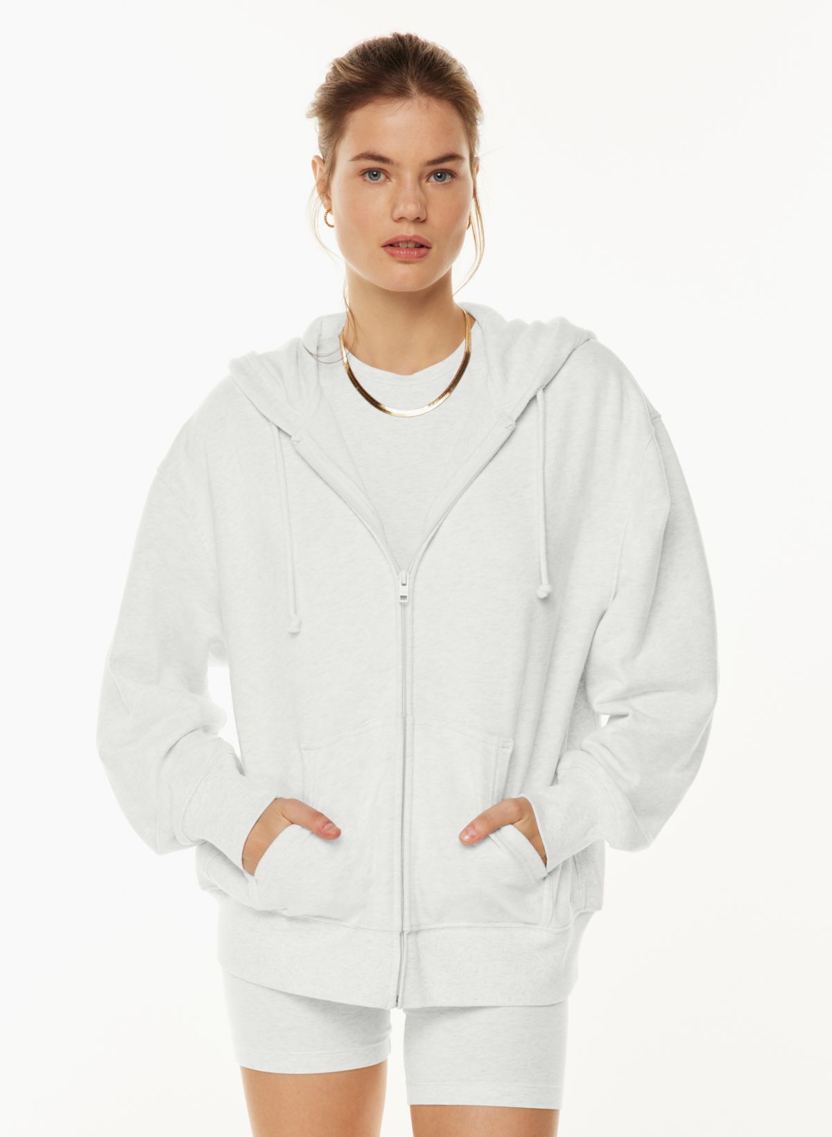 Zip deals hoodie white