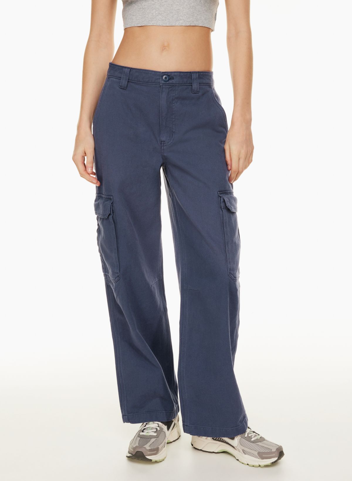 Bottoms :: Standard Wide Stretchy Cargo Ankle-Pants 344