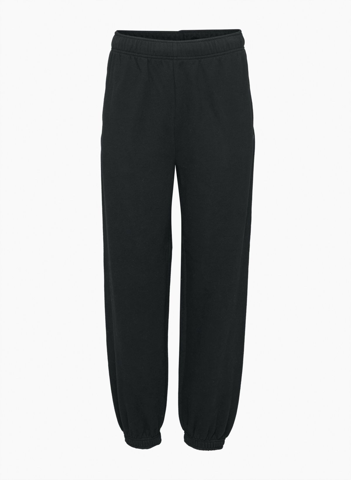 ARITZIA TNA TERRY FLEECE PERFECT SOFT BLACK COTTON COMFY COZY SWEAT PANTS M