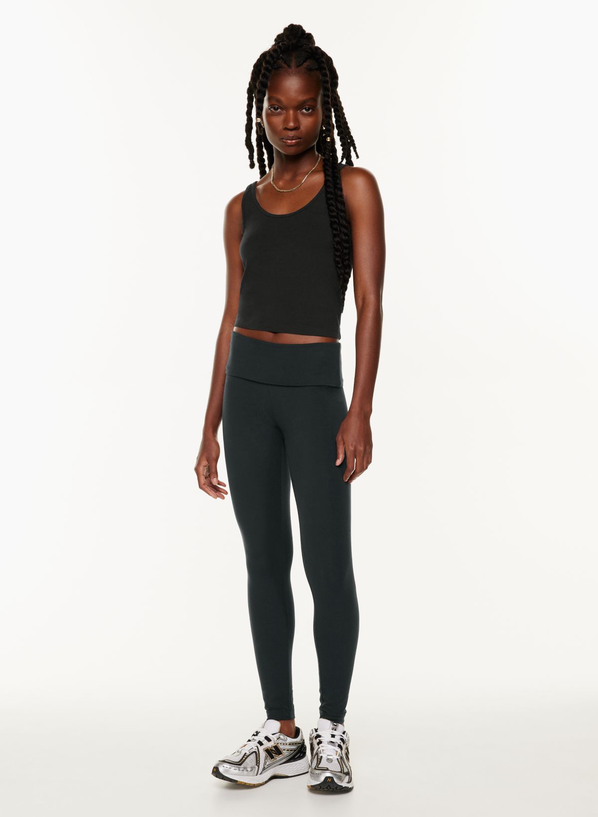 FORCE Full length leggings with fold over panel