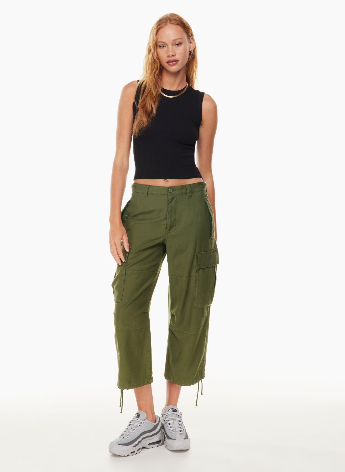 Slim Fit Cropped Cargo Pants