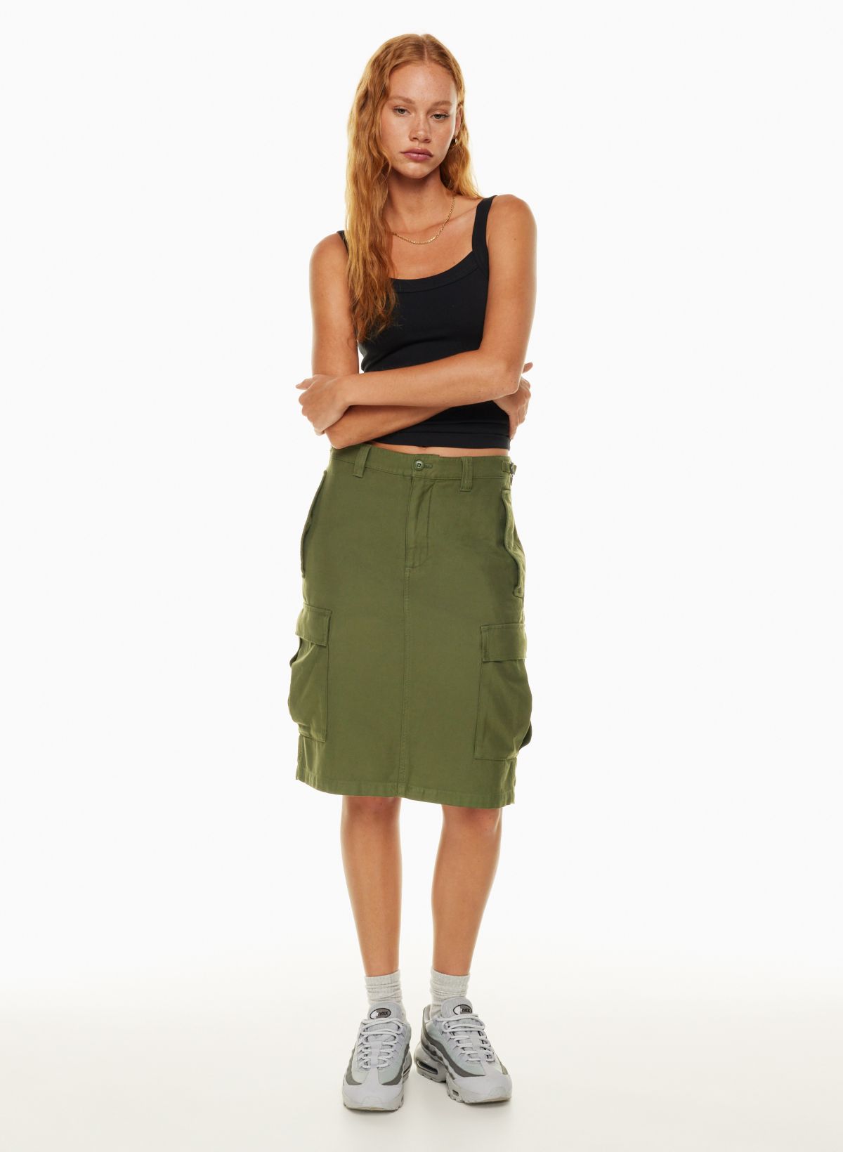 Khaki cargo shop skirt