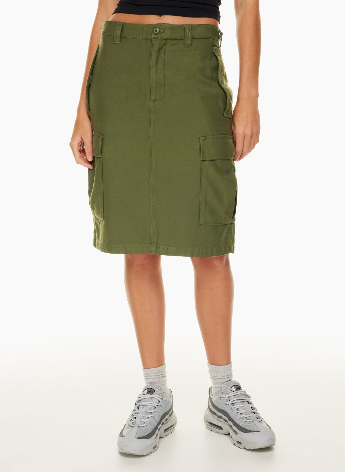 Gray Adjustable Drawstring Pocket Midi Skirt - FINAL SALE