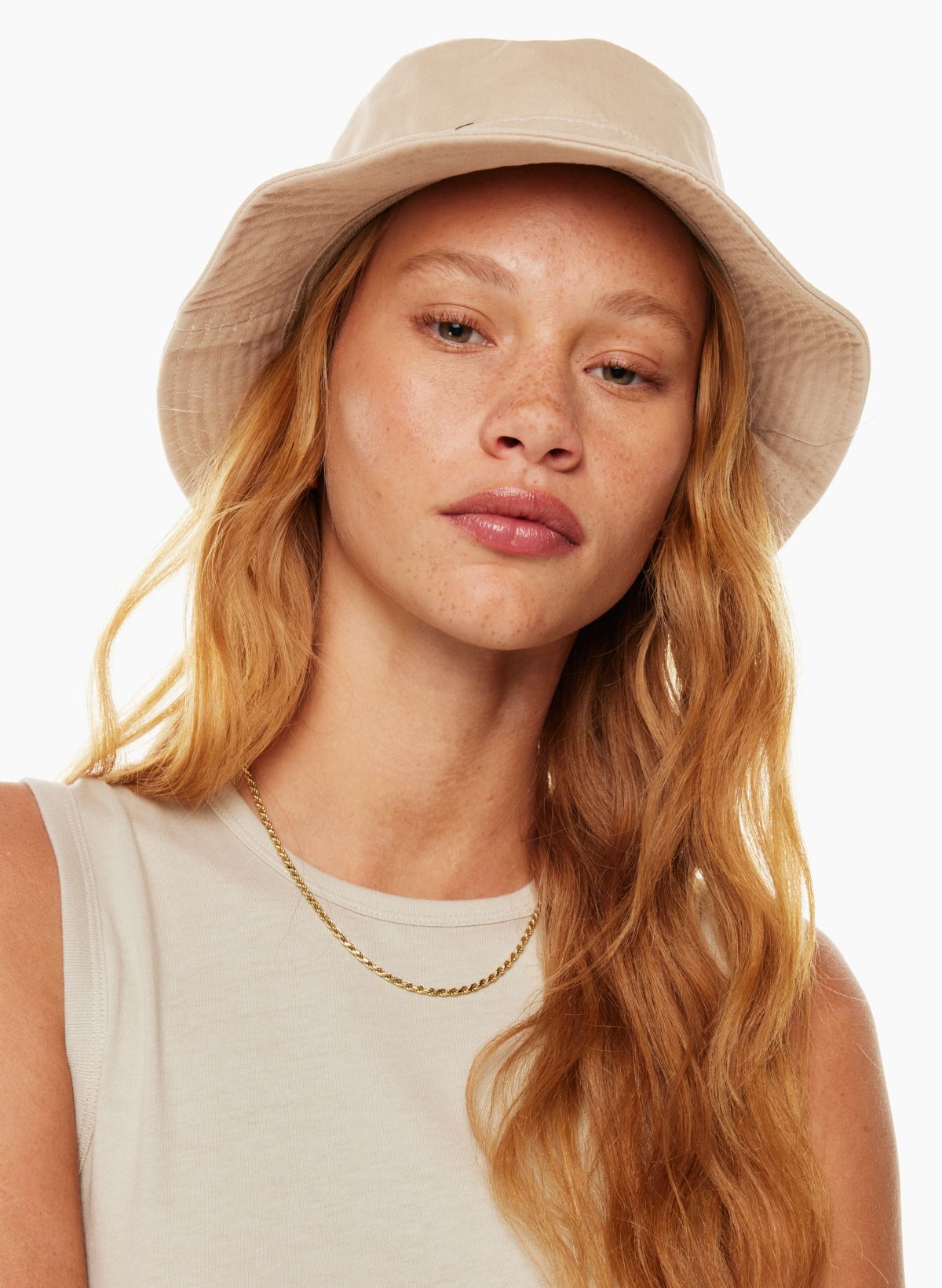 Beige Arrow Bucket Hat