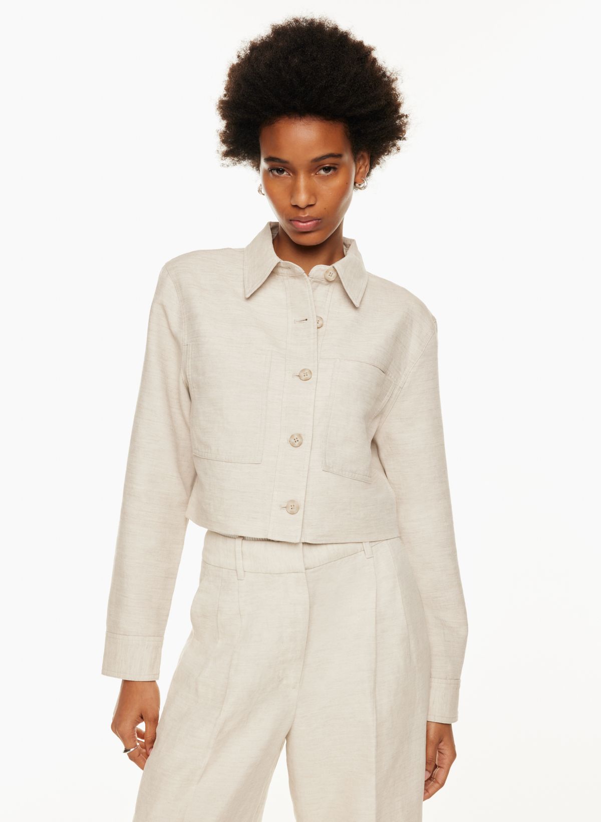 Wilfred LITTLE CROPPED LINEN JACKET | Aritzia CA