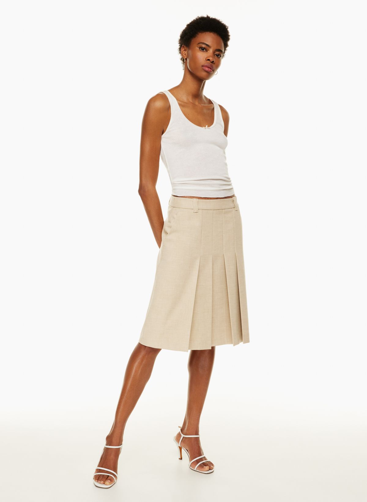 Pleated midi 2025 skirt aritzia