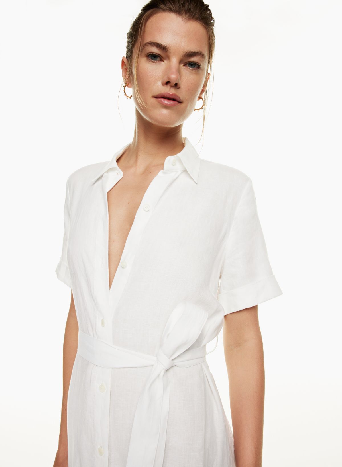 Wrap It Up Linen Shirt, White