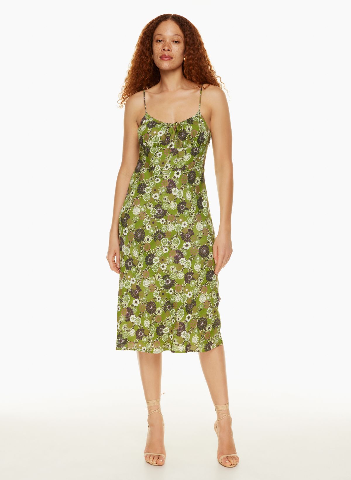 Thriving Vibes Bright Green Floral Print Satin Wide-Leg Pants