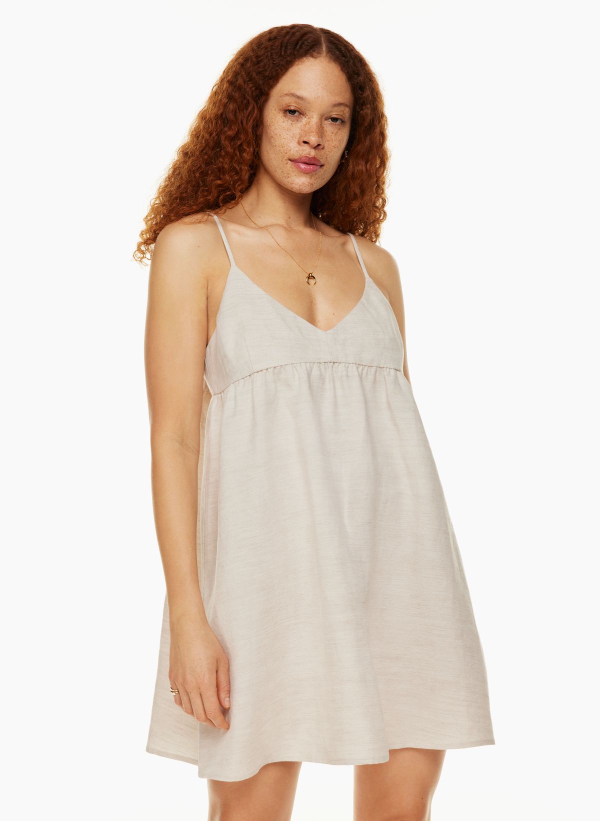 Linen High-Low Babydoll Dress - Plus Size