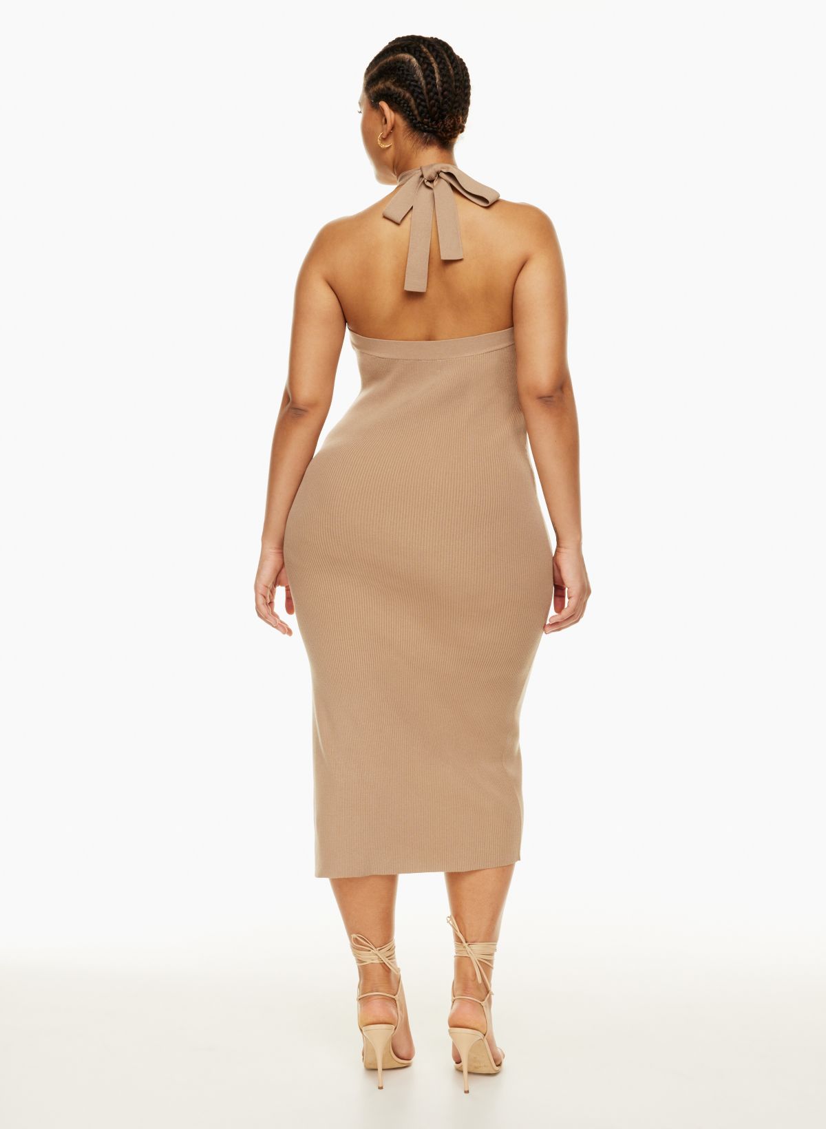 Buy Brown Halter Dress for Women Thick Bra Straps Bright Color