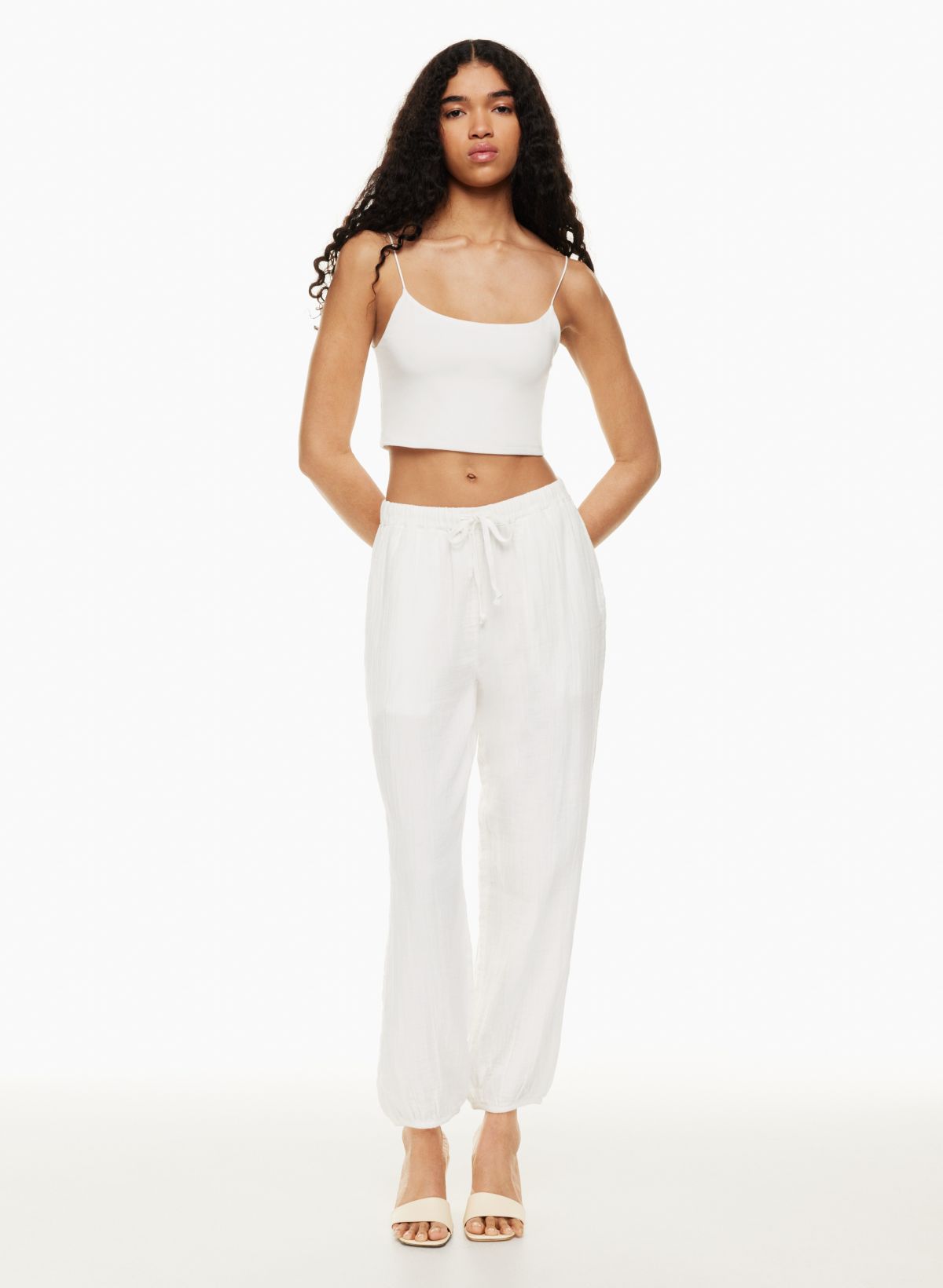 YWDJ Linen Pants for Women Plus Size Petite Drawstring Relaxed Fit