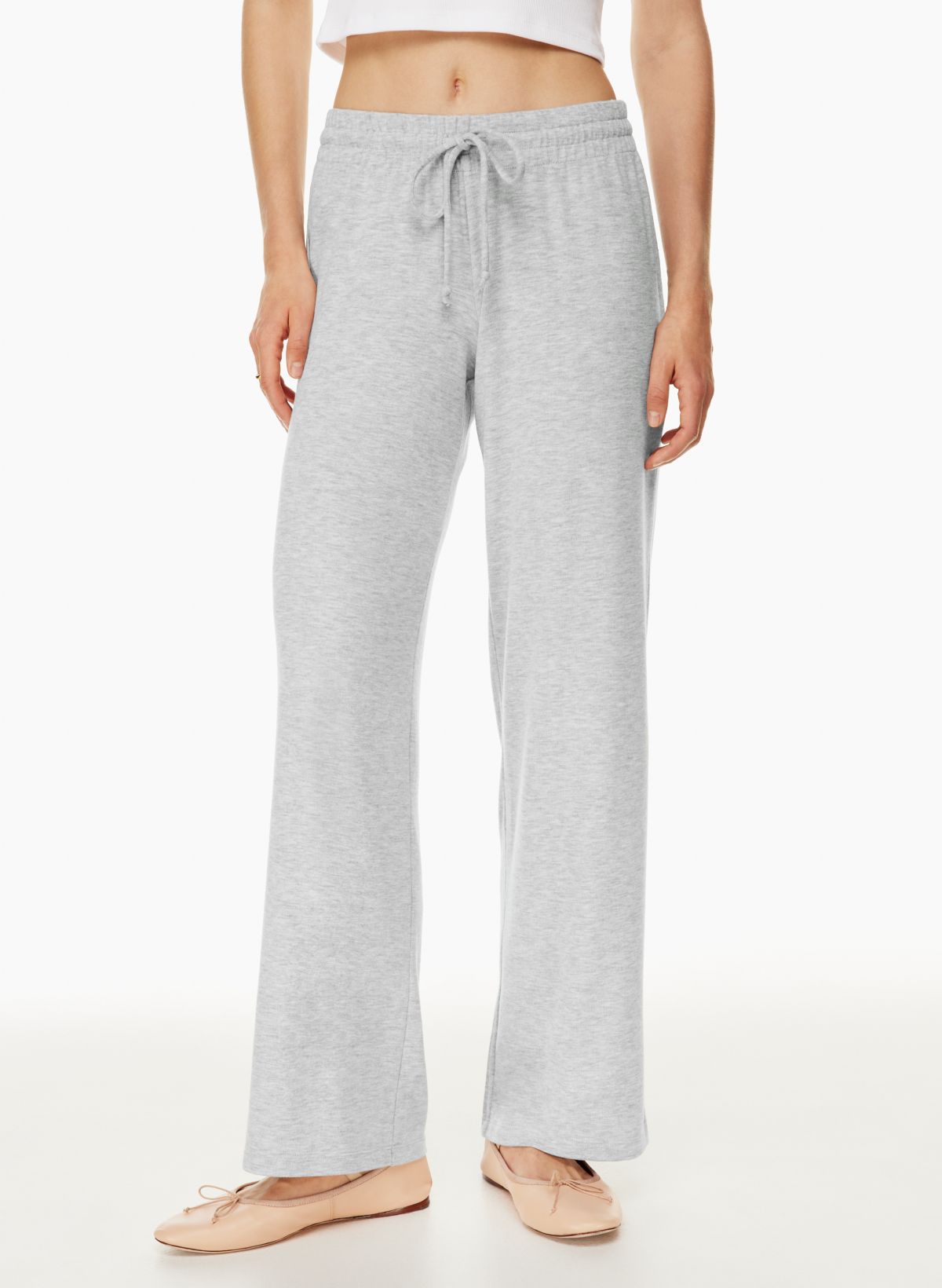 Cotton High-Rise Fleece Mid Rise Lounge Pants