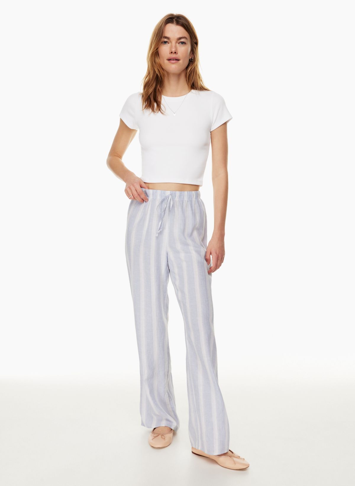 Black Sheer Stripe Wide Leg Beach Pants