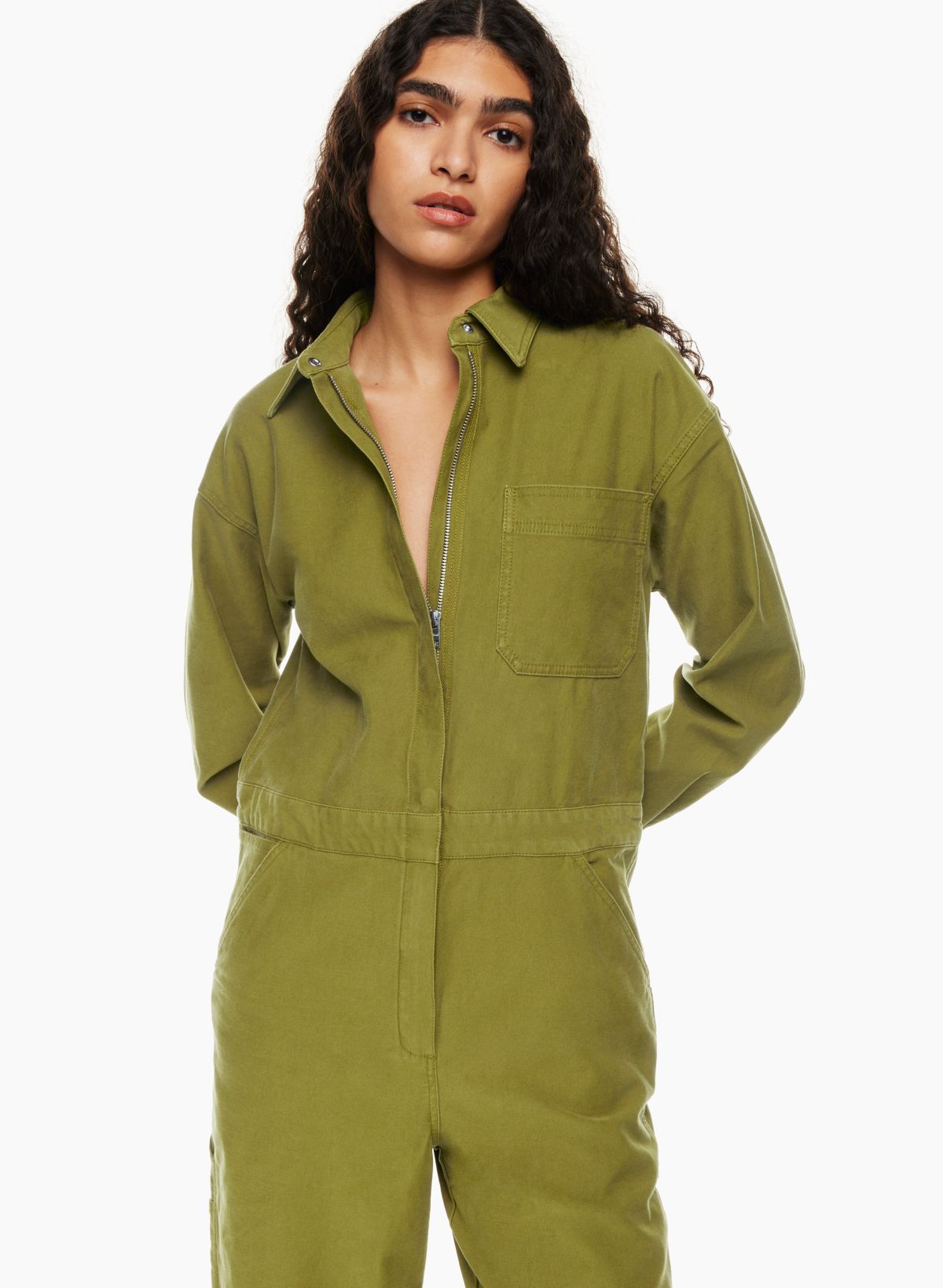 Aritzia // Green Cotton Zip Up & Belted Jumpsuit – VSP Consignment