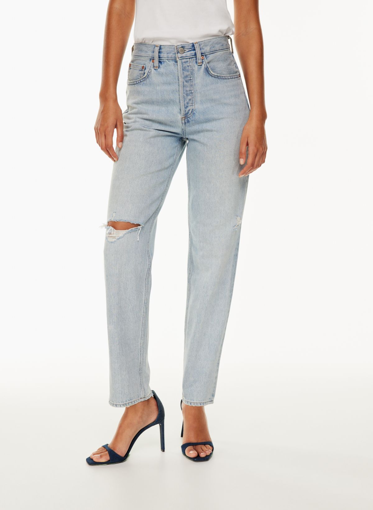 Mid-Rise Boyfriend Loose Jeans