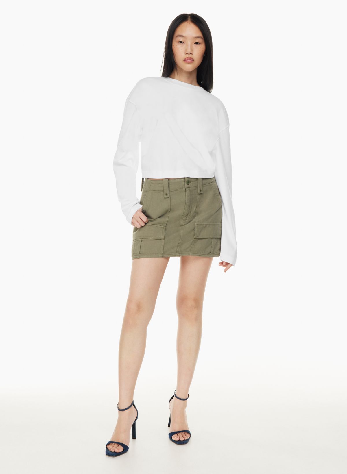 Utility denim sale skirt