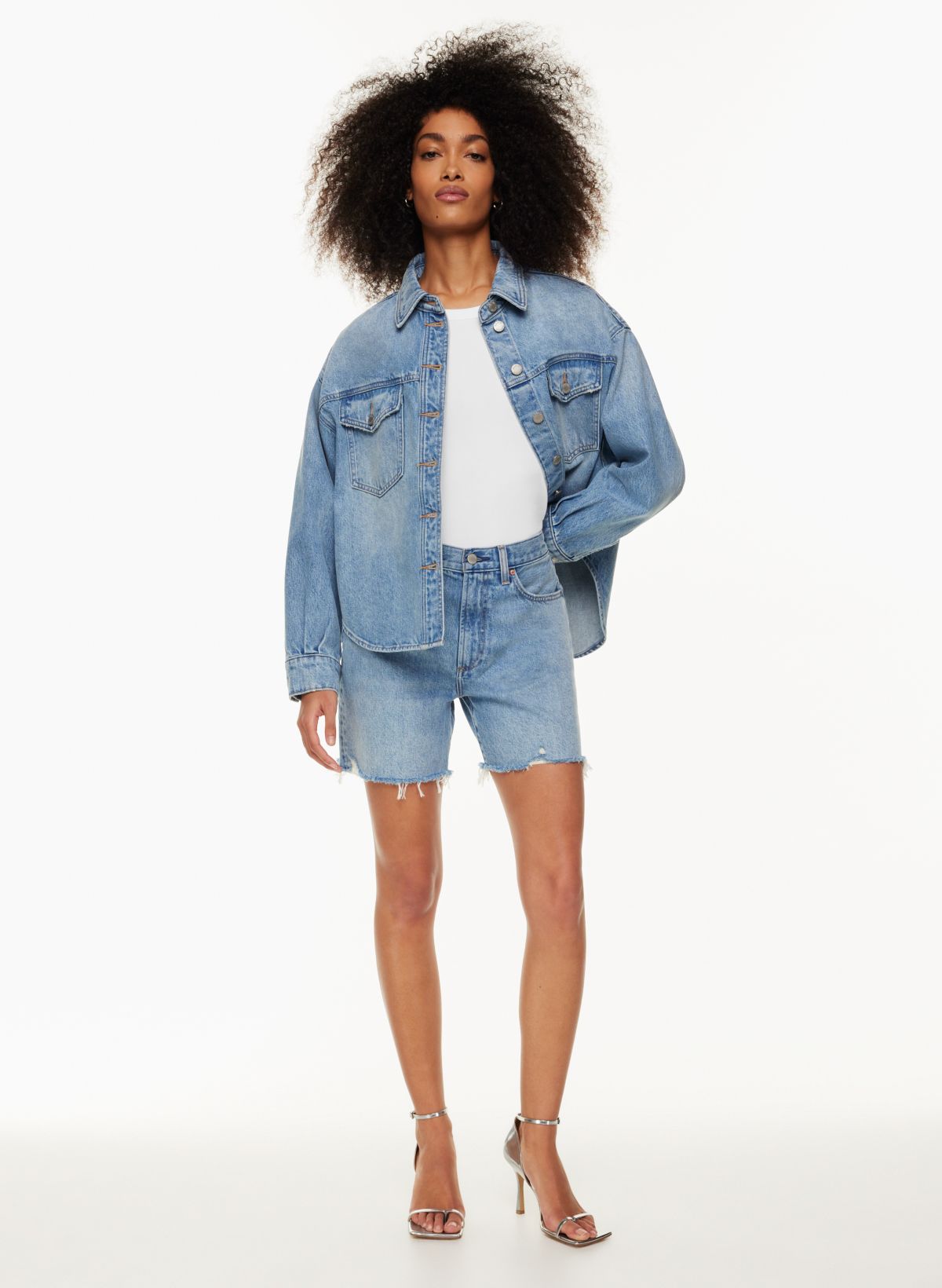 Denim Forum THE '90S BOYFRIEND HI-RISE THIGH JEAN SHORT | Aritzia US