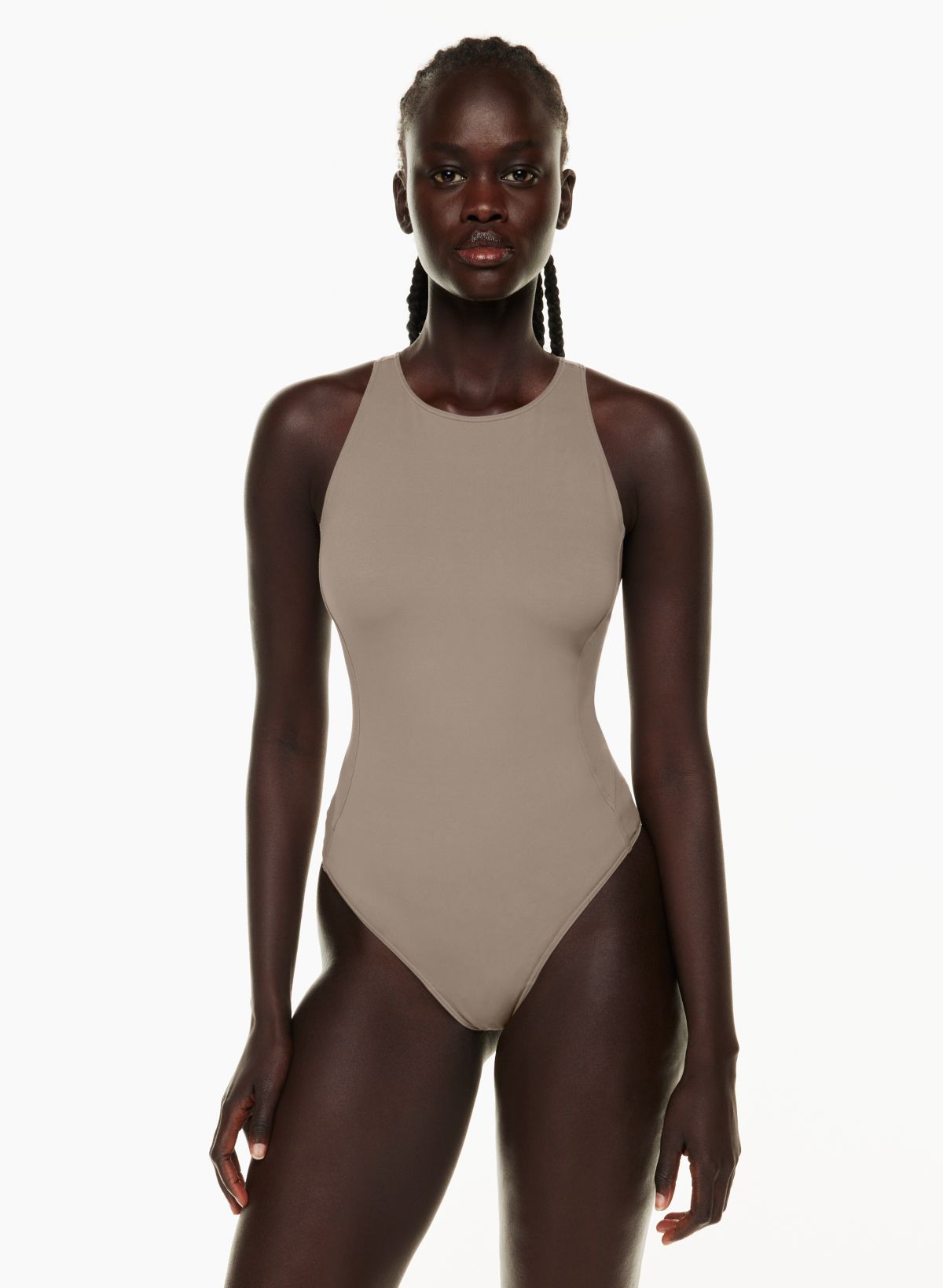 Aritzia Babaton Contour Straight Neck Bodysuit Brown - $23 (60