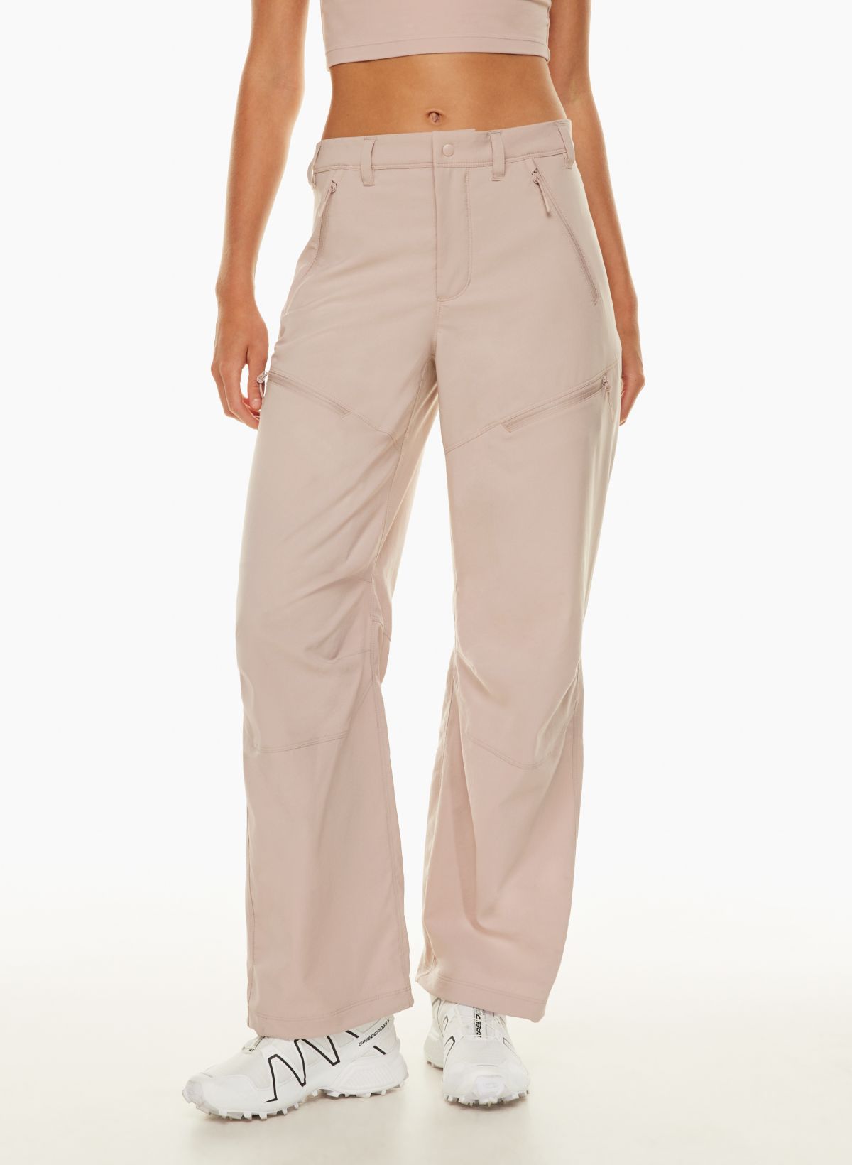 Women's High Waisted Pockets Adjustable Hem Hiking Cargo Pants