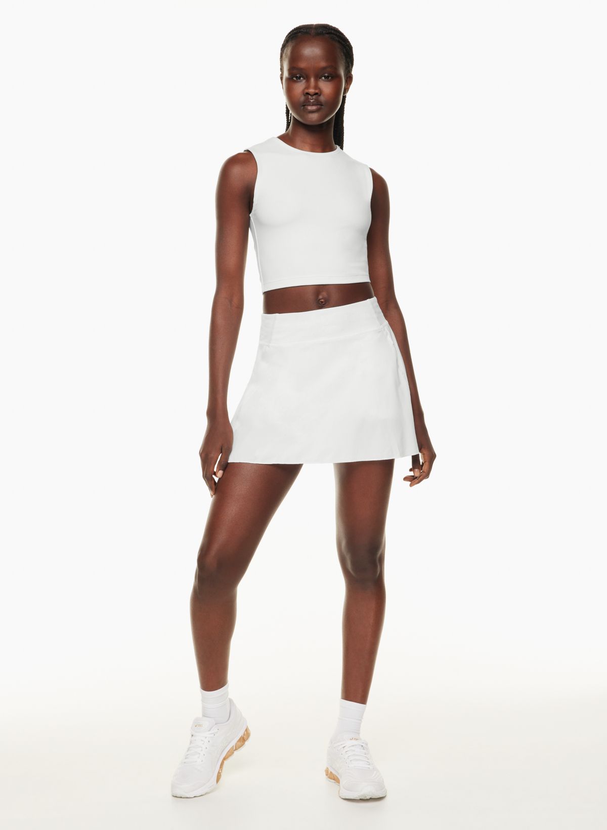 White mini shop tennis skirt