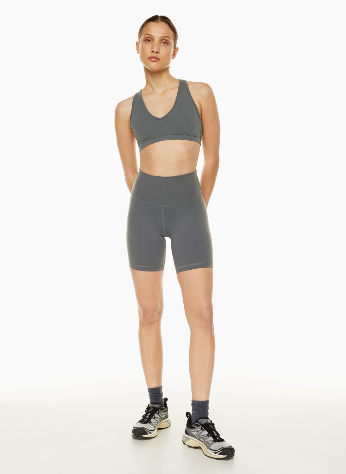 off to yoga class // Aritzia bike short set