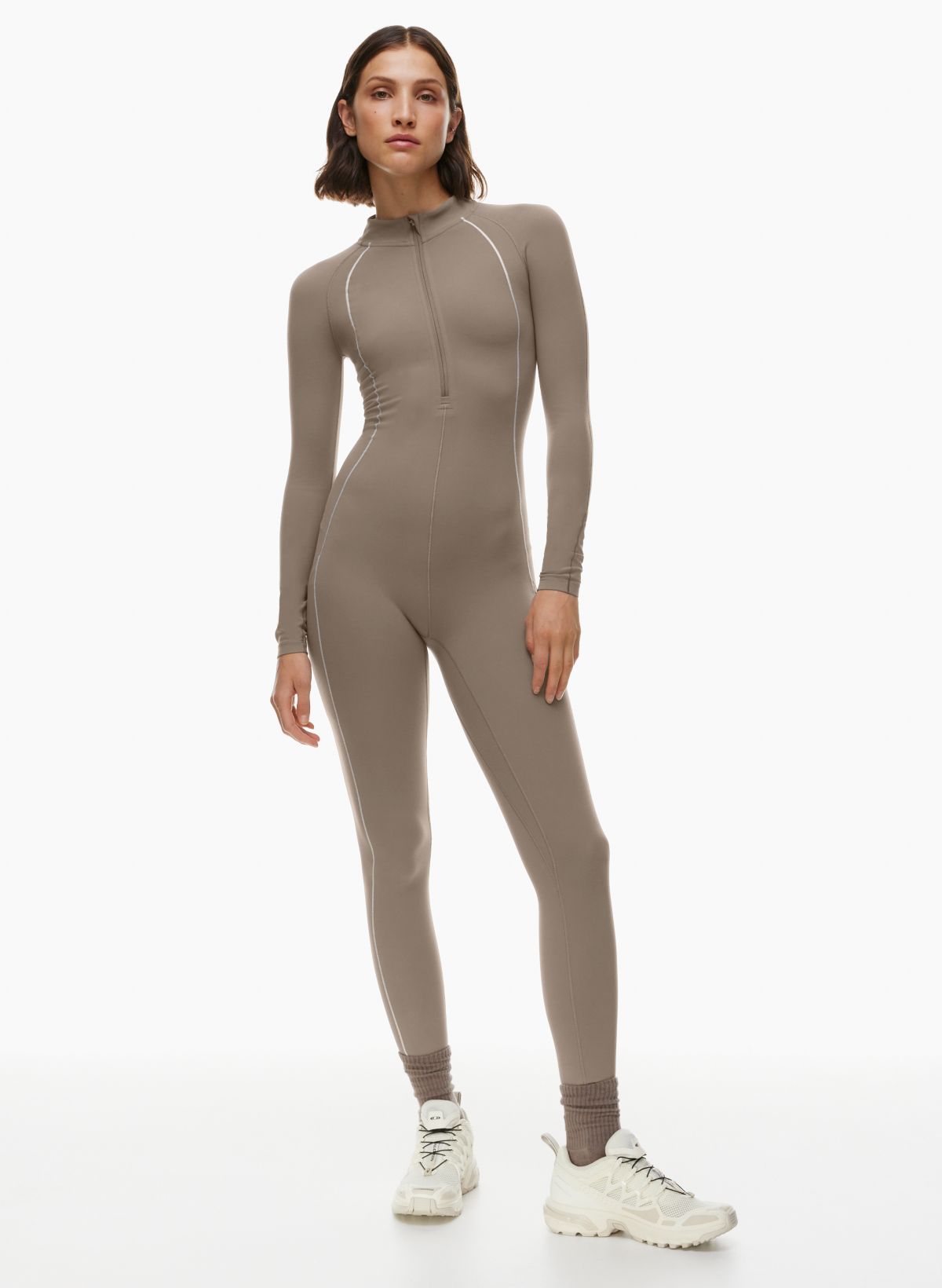 Grey Long Sleeve Ribbed Basic Jumpsuit – Strawberry Moon