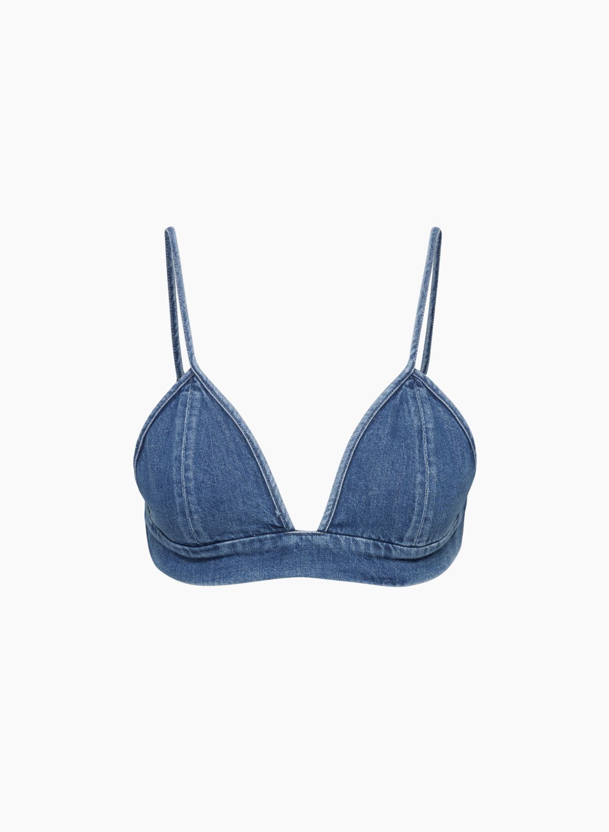 Denim and Leather Bralette