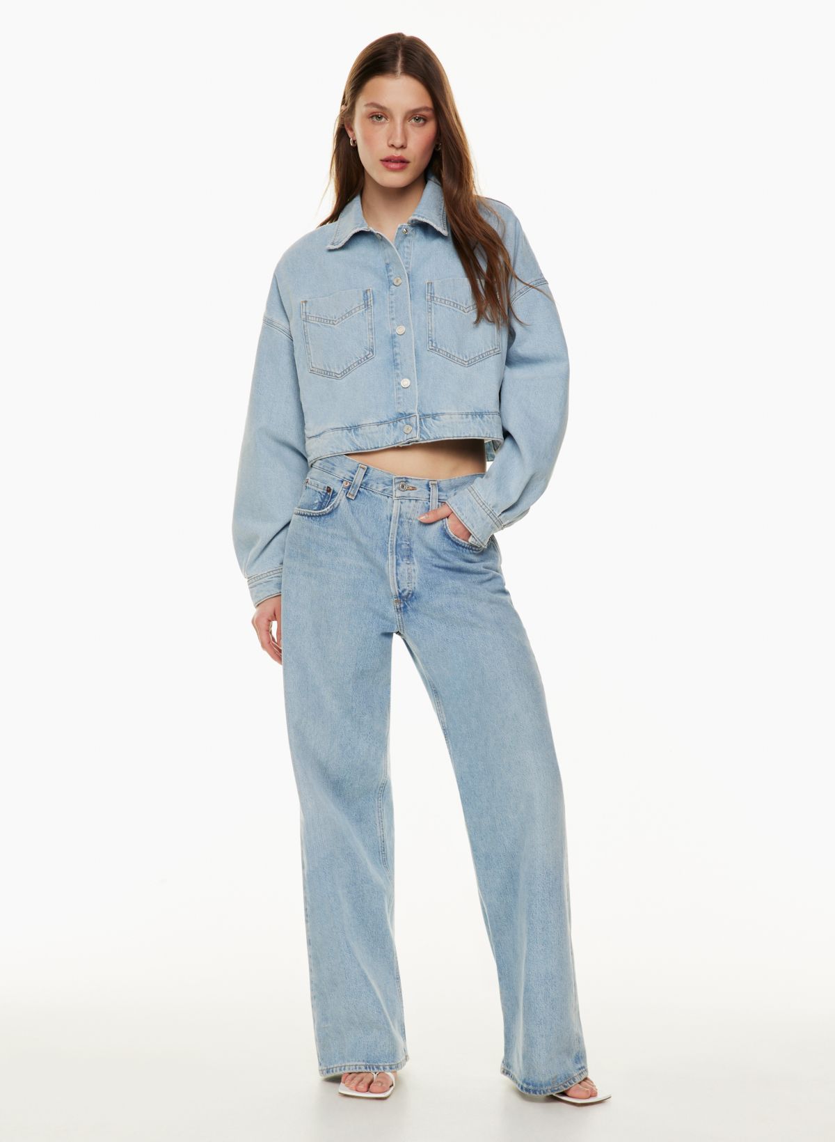 Destroyed Carpenter Bell Bottom Denim - Luxury Blue