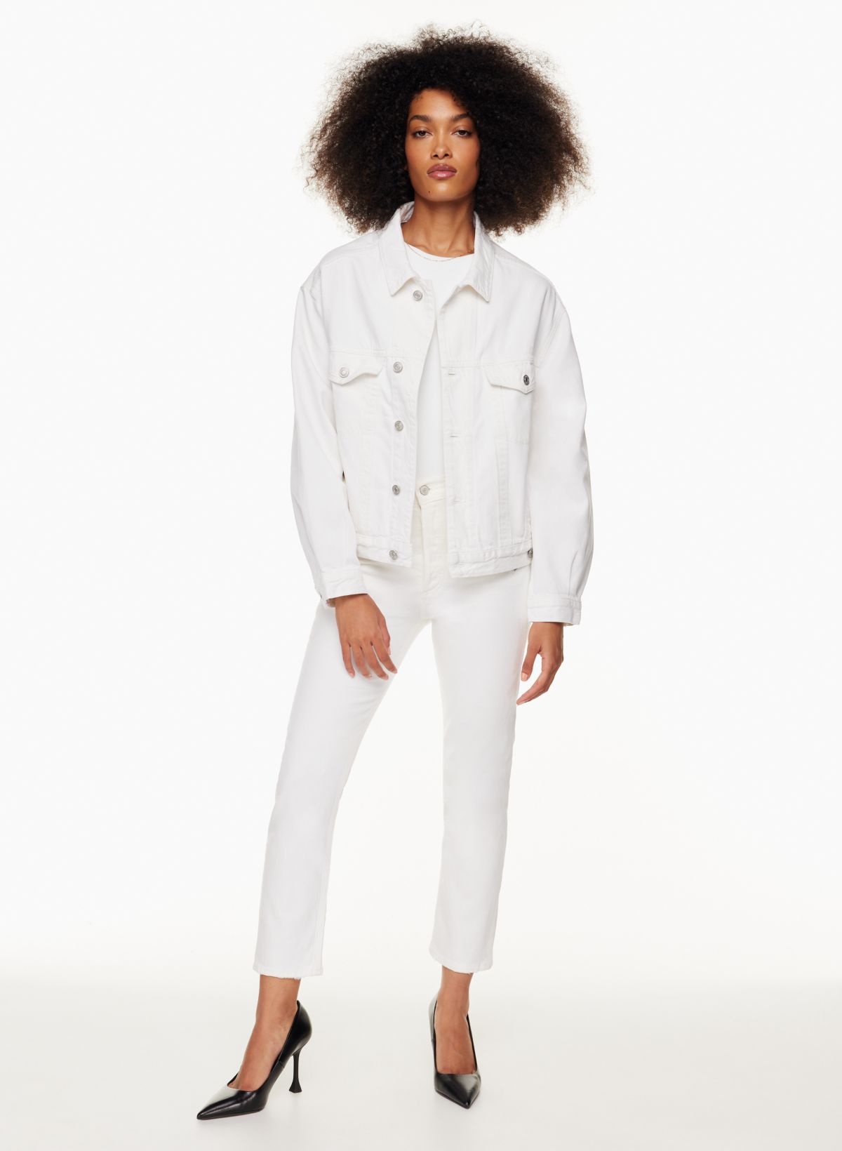 White denim oversized clearance jacket