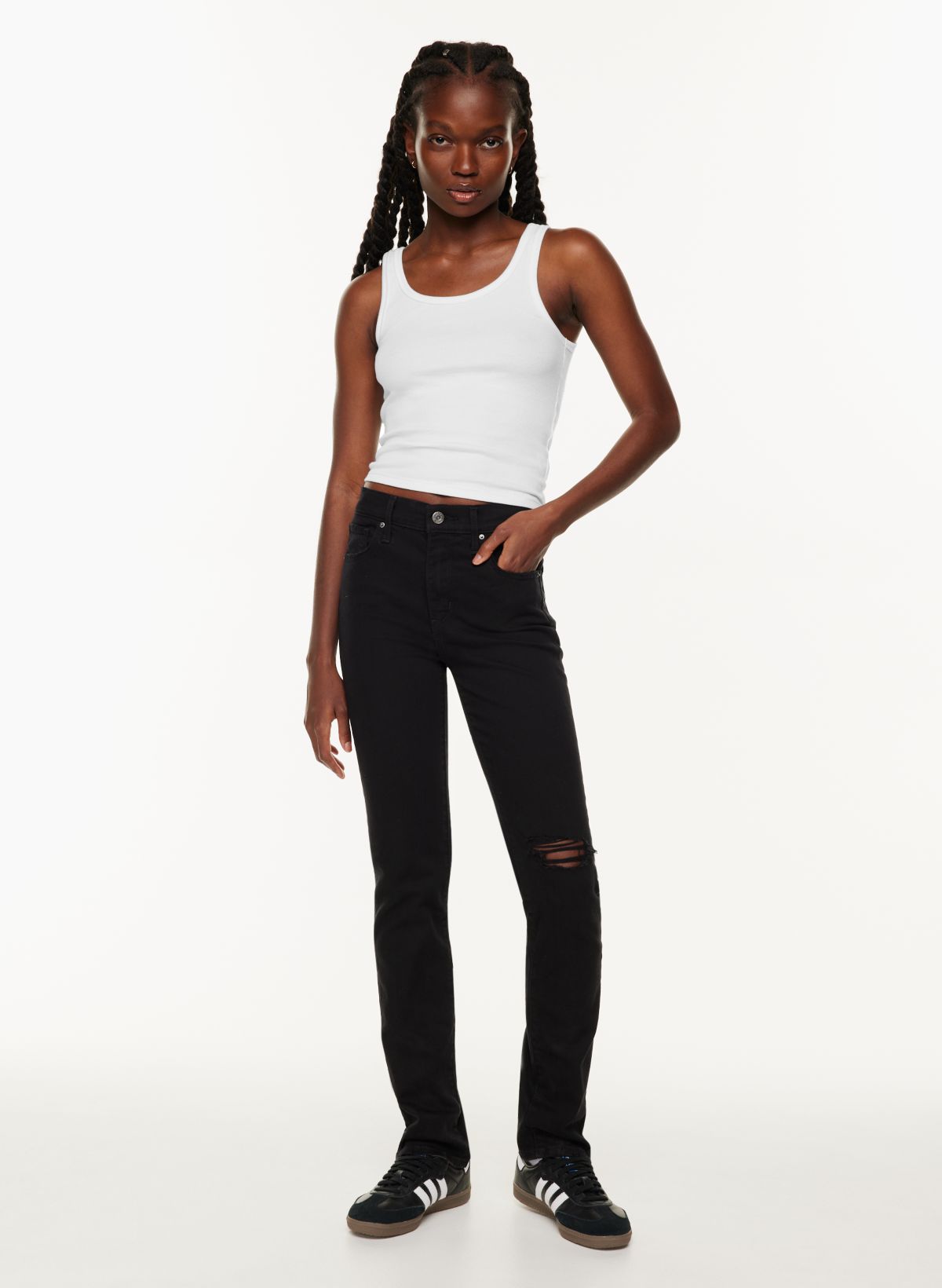 Levi's® 724 High Rise Destructed Cropped Straight Jeans