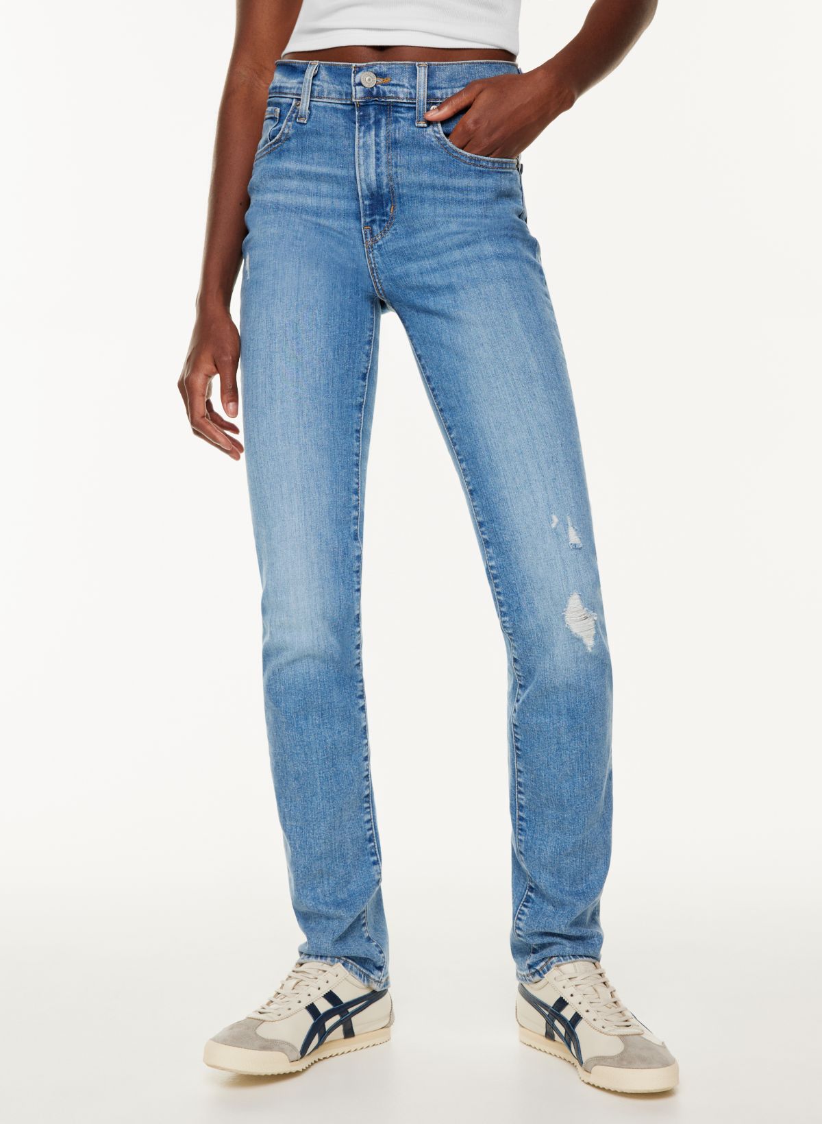 Levi's 724 high rise straight jeans in mid blue