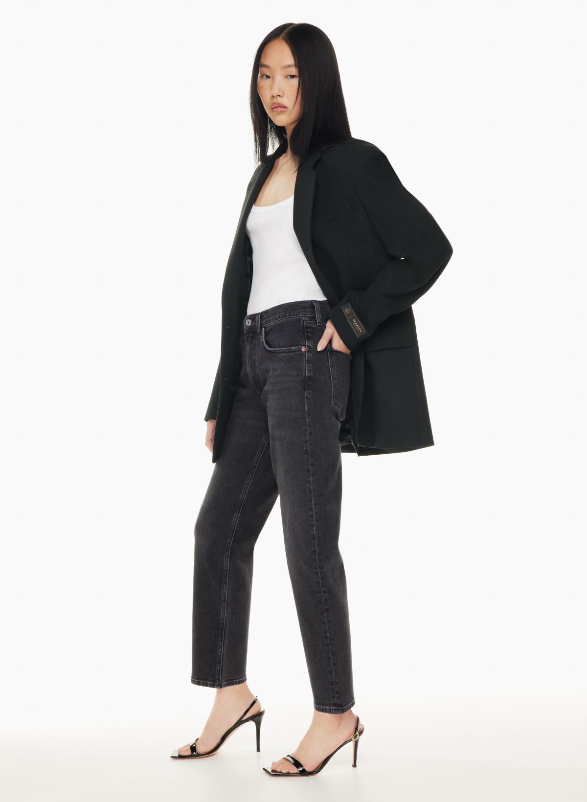 Zara + ZW Utility Loose Fit Mid-Rise Jeans
