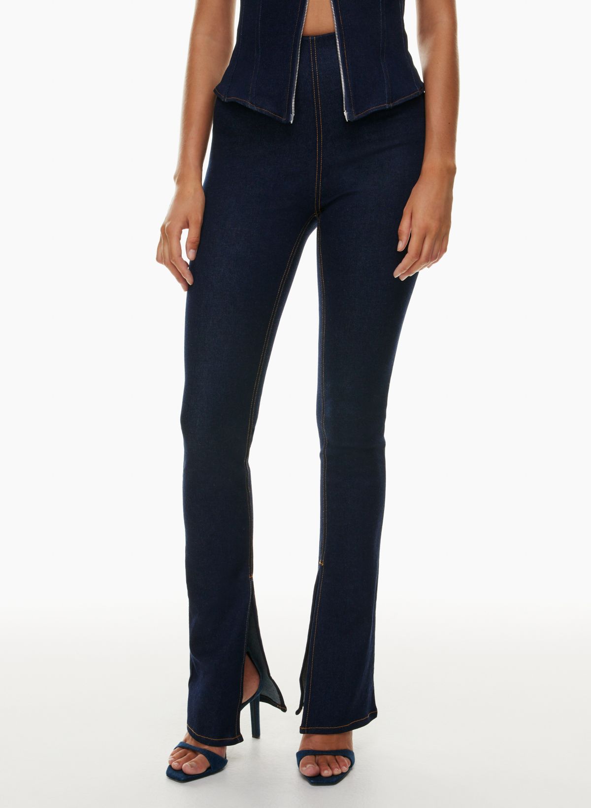 Mid-Rise Jeggings with Zip Pockets