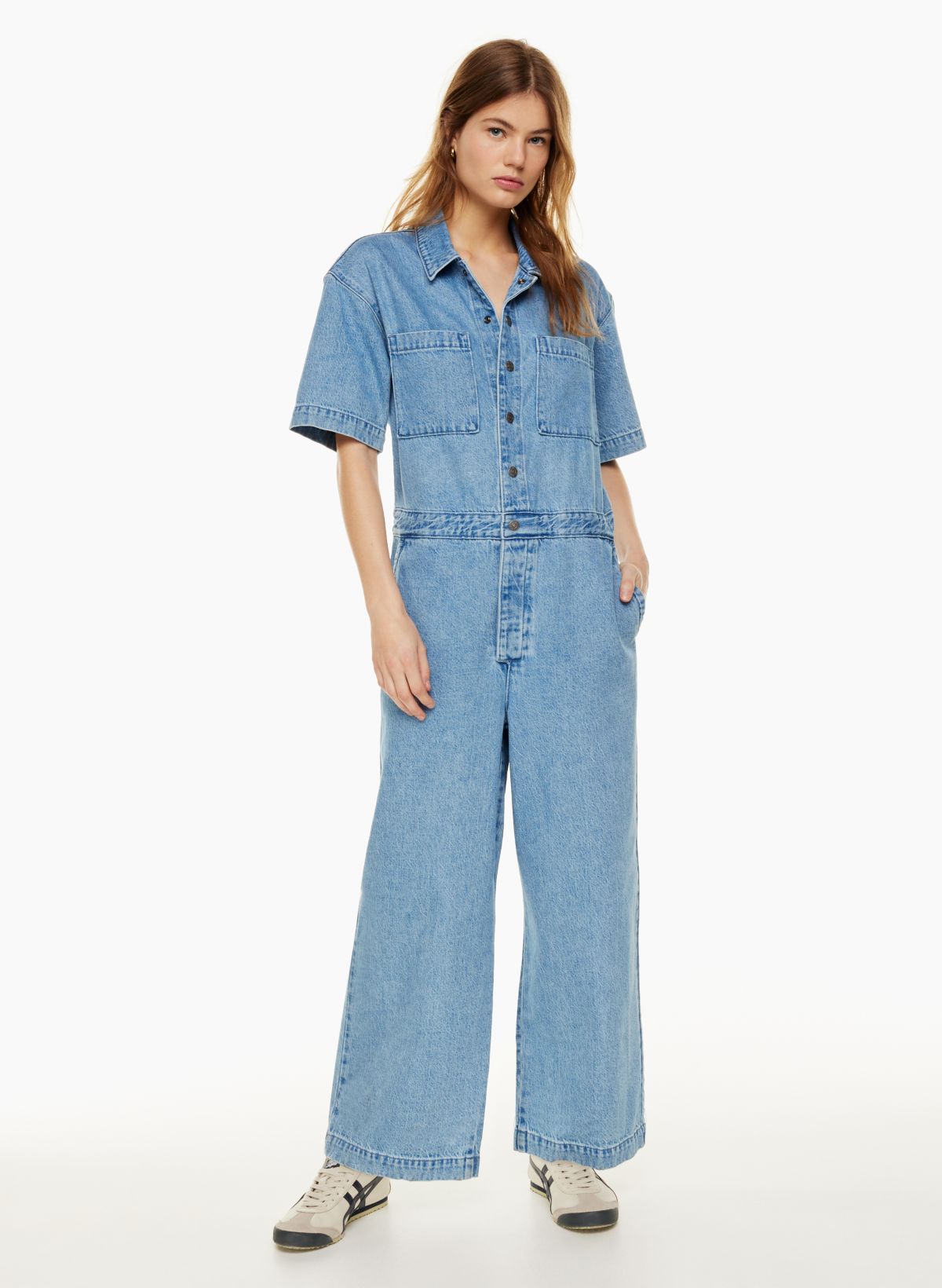 Short sleeve 2025 denim boiler suit