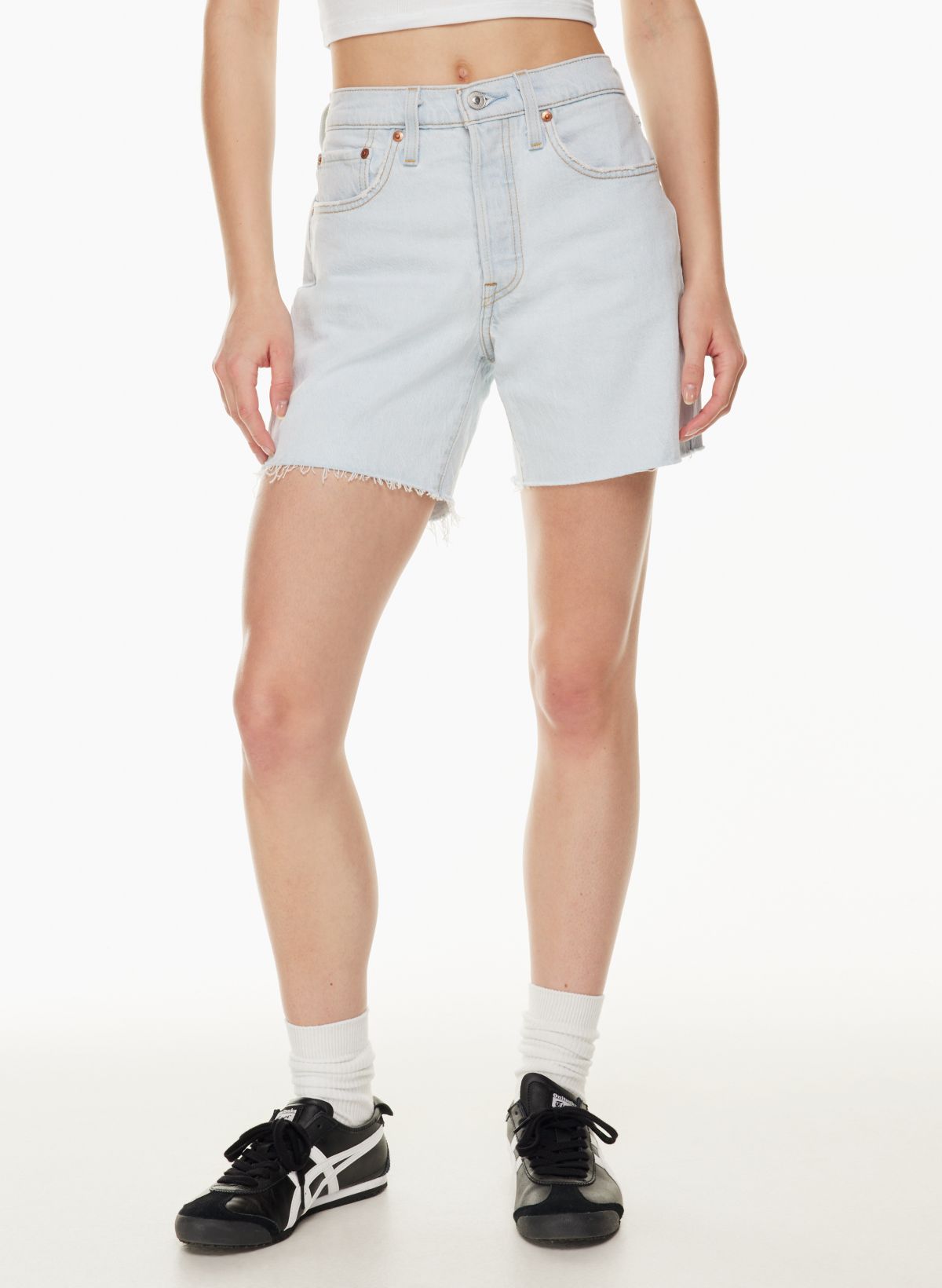 Levi's 501 Mid Thigh Shorts • Shop American Threads Women's Trendy Online  Boutique – americanthreads