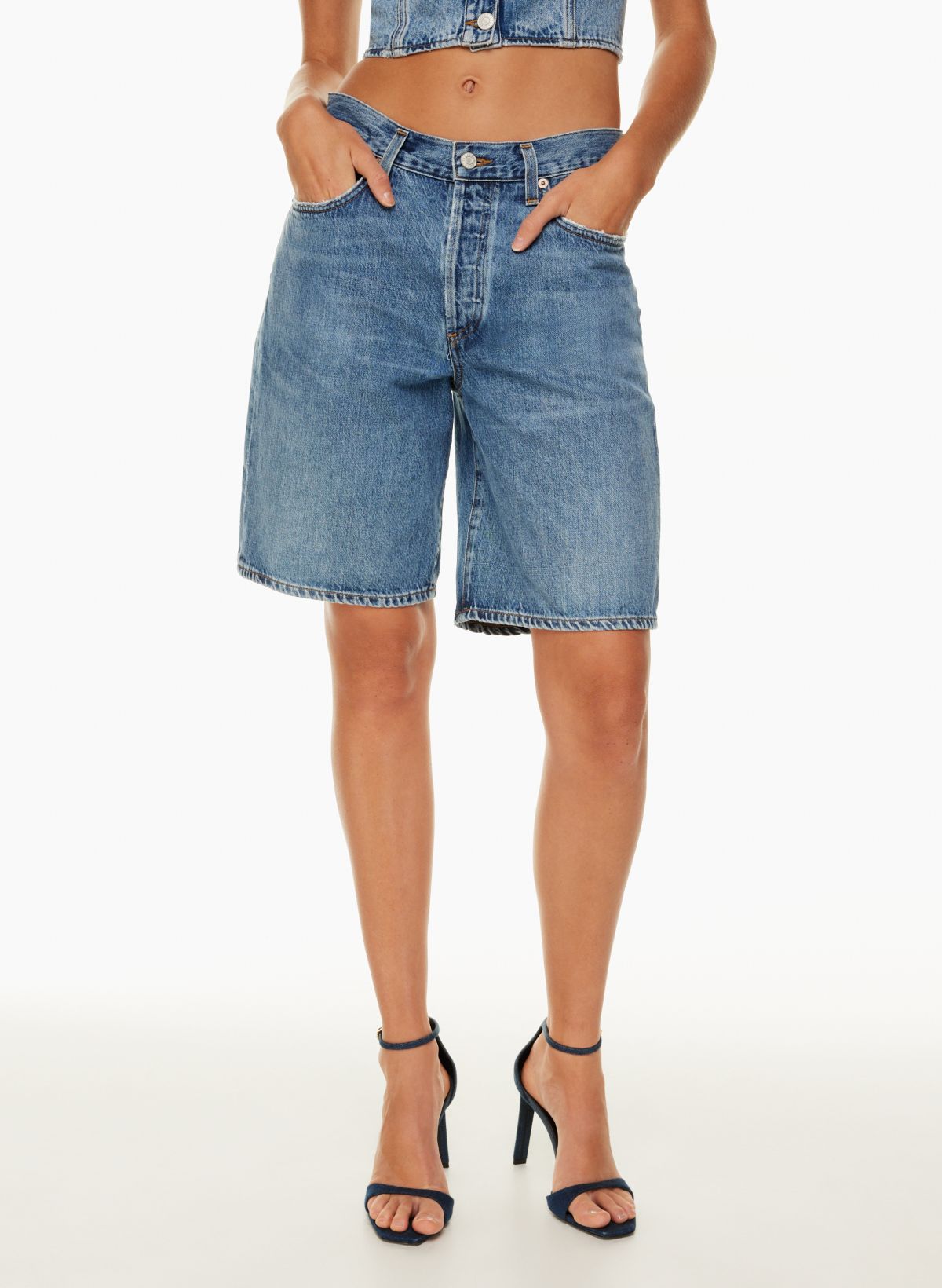 Low Rise Denim Shorts -  Canada