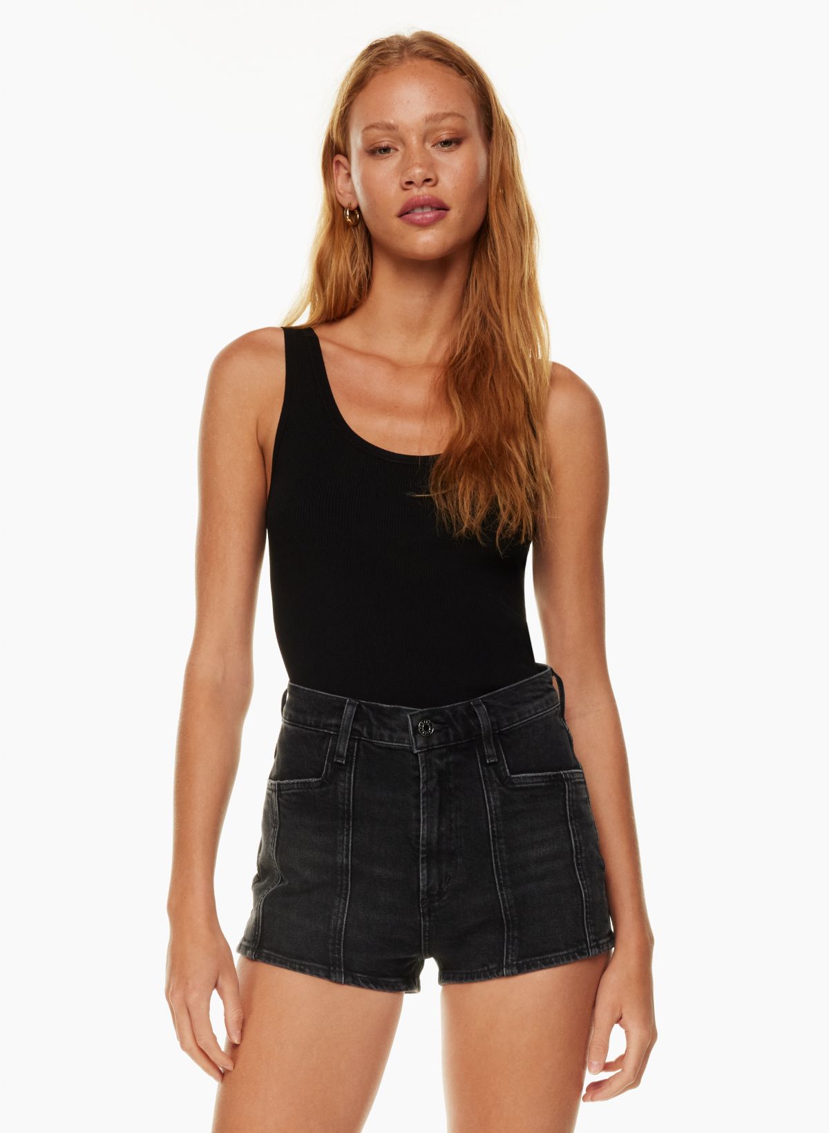 Agolde black sale denim shorts