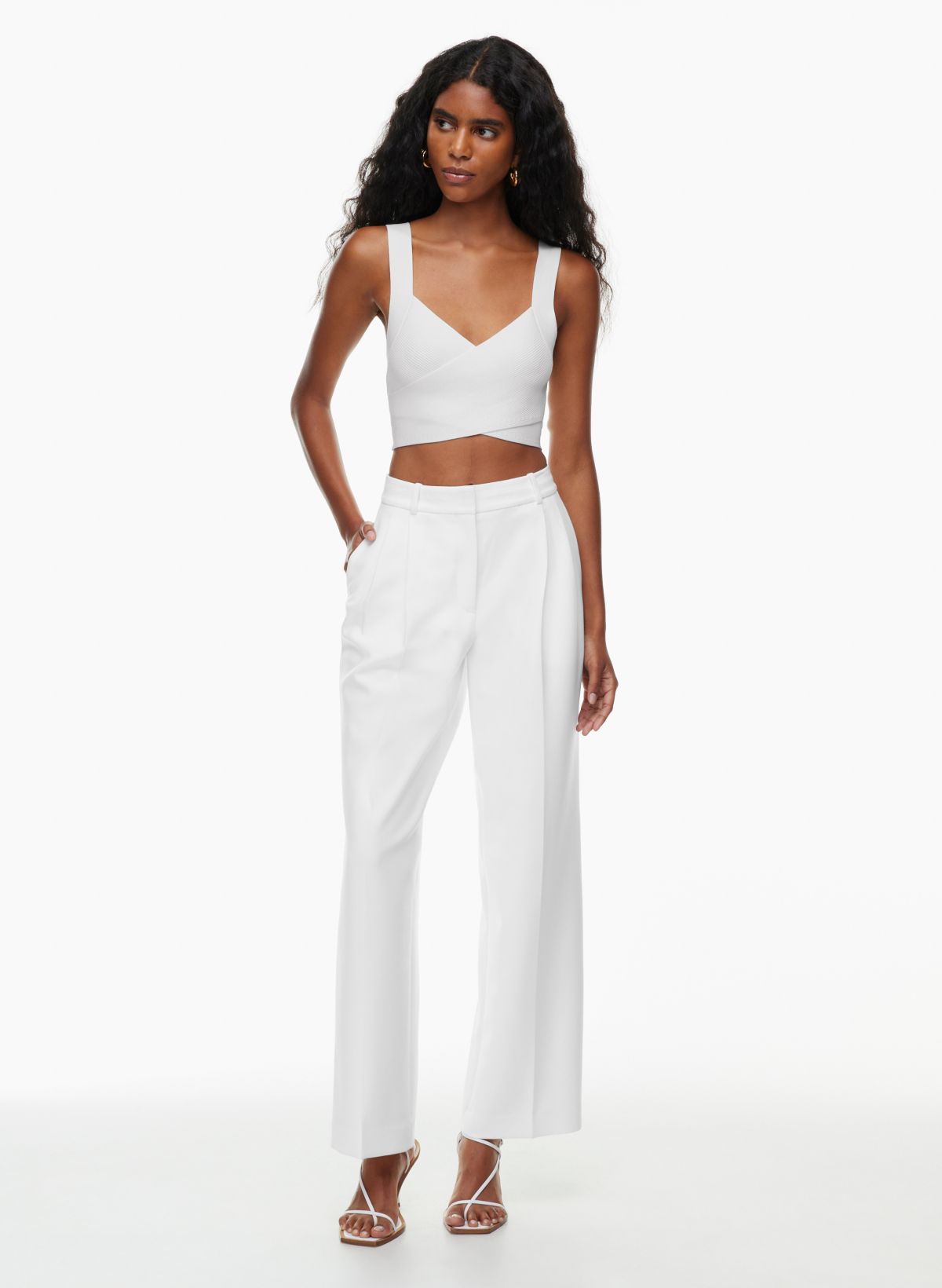 Euro Dreaming Palazzo Pants White  White pants women, Low waisted